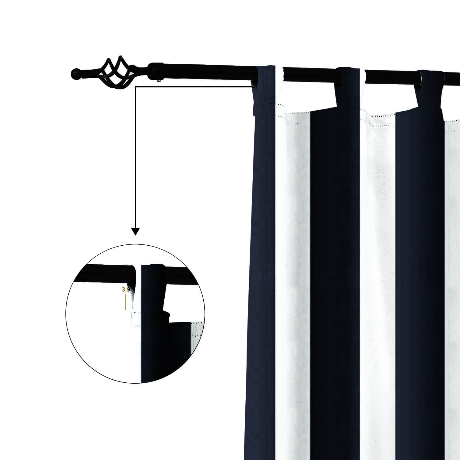 Striped Outdoor Curtains Waterproof 1 Panel RoyalBlue