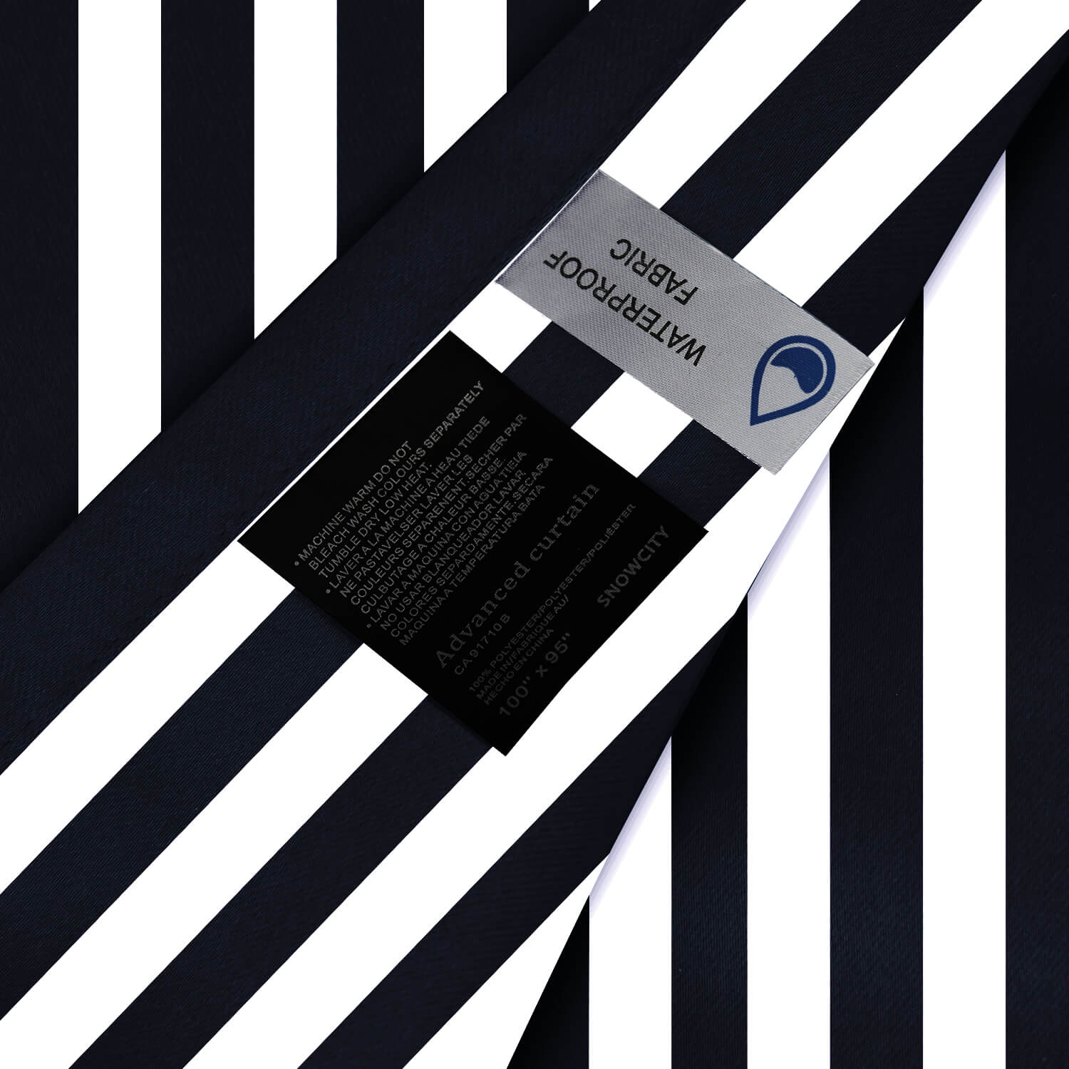 Striped Outdoor Curtains Waterproof 1 Panel RoyalBlue