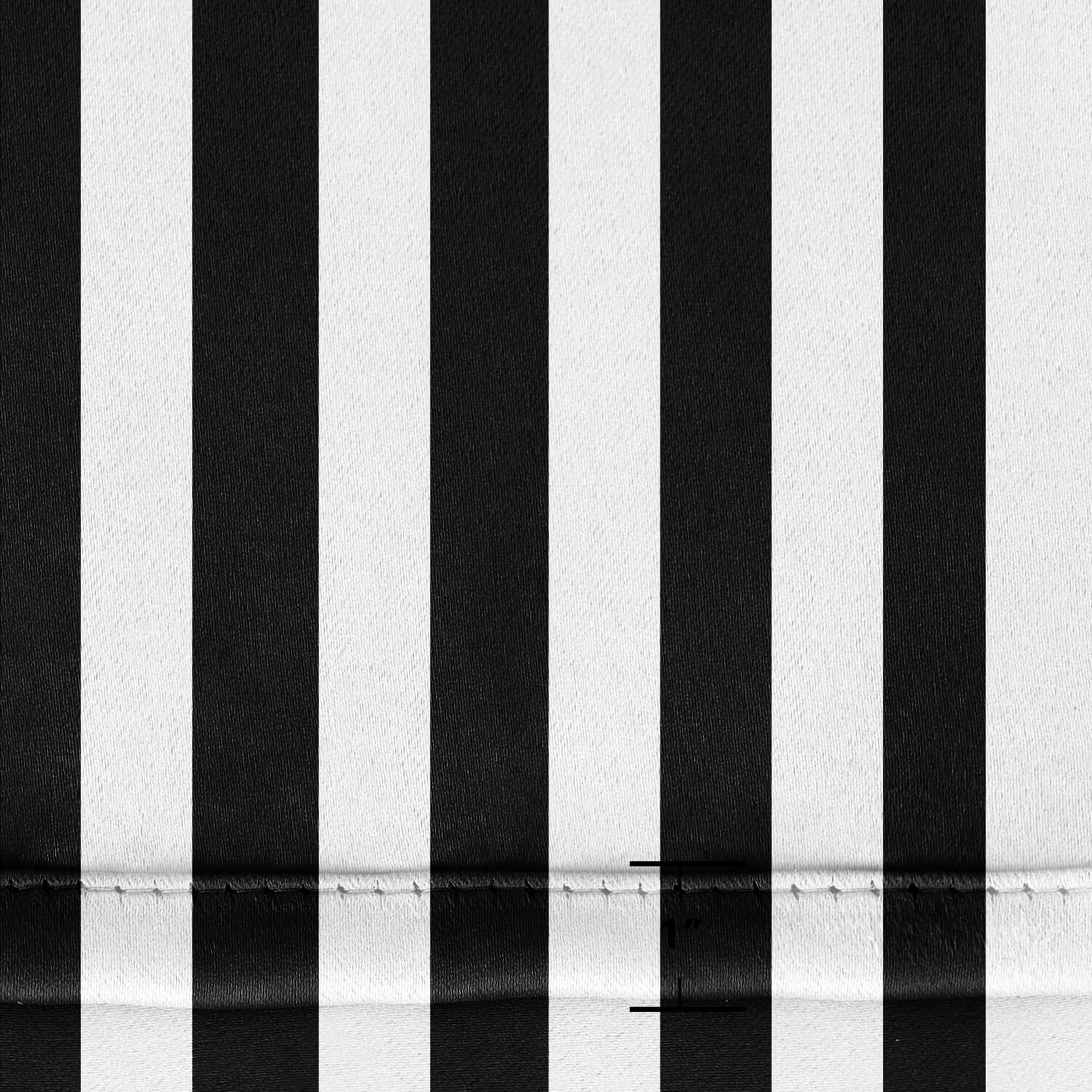 Striped Outdoor Curtains Waterproof 1 Panel Crow Black