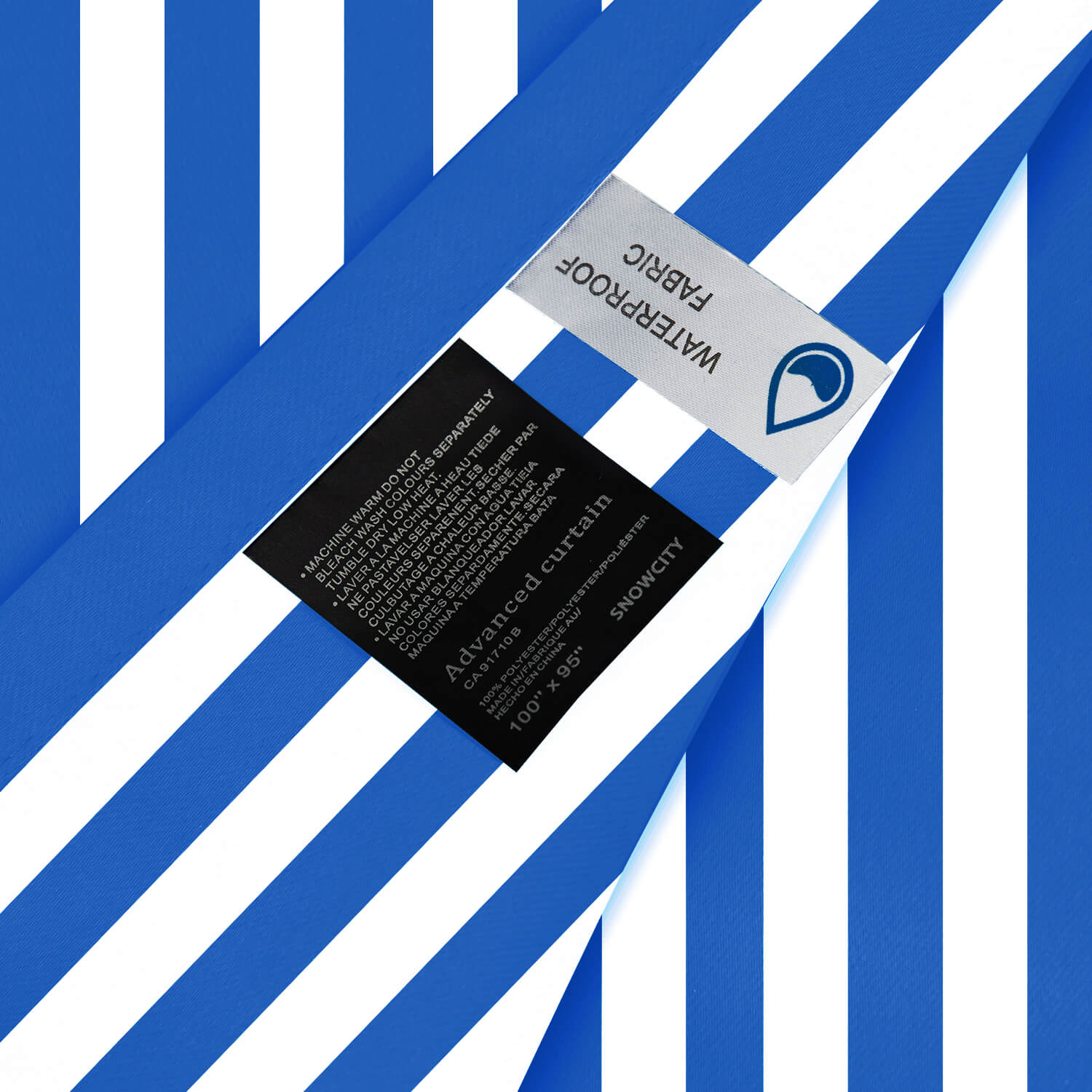 Striped Outdoor Curtains  Waterproof 1 Panel DodgerBlue