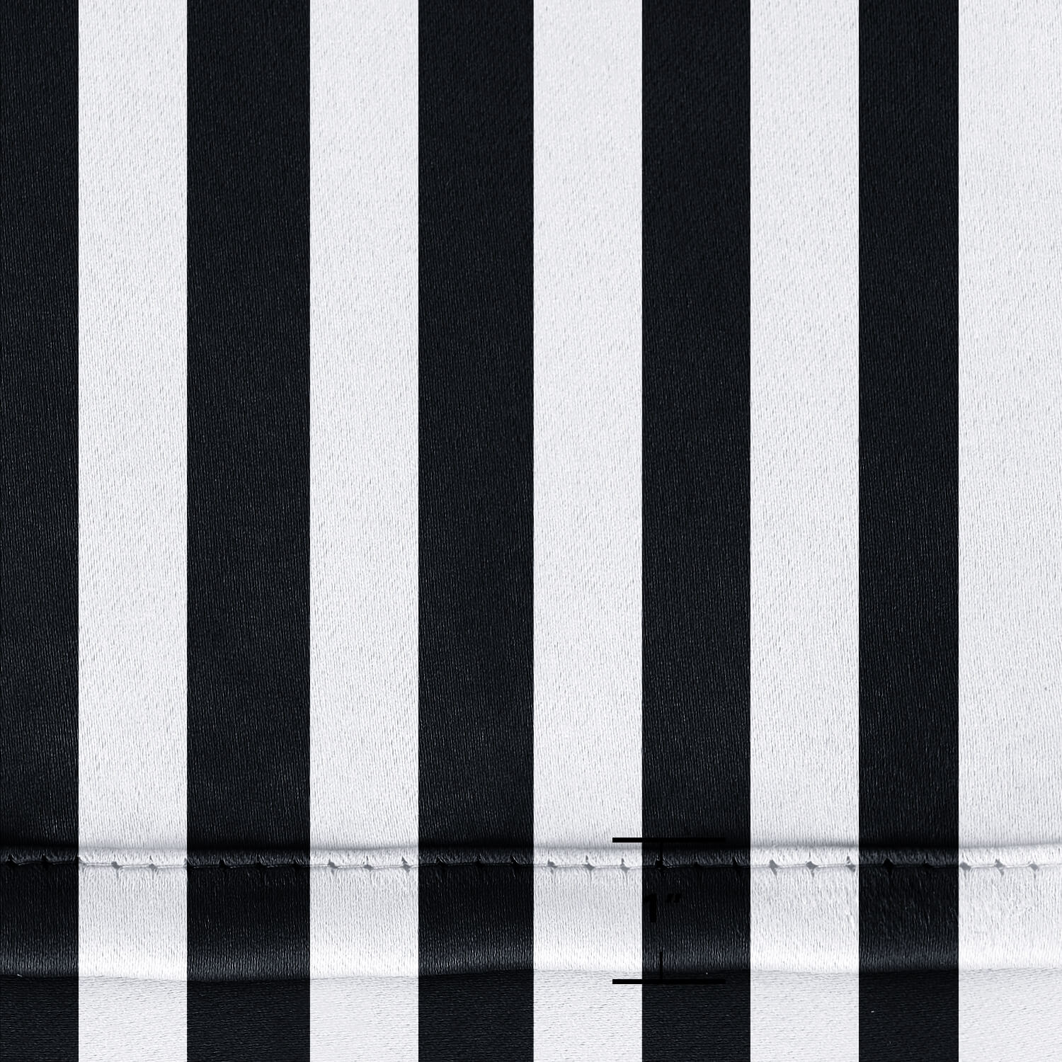 Striped Outdoor Curtains  Waterproof 1 Panel Black