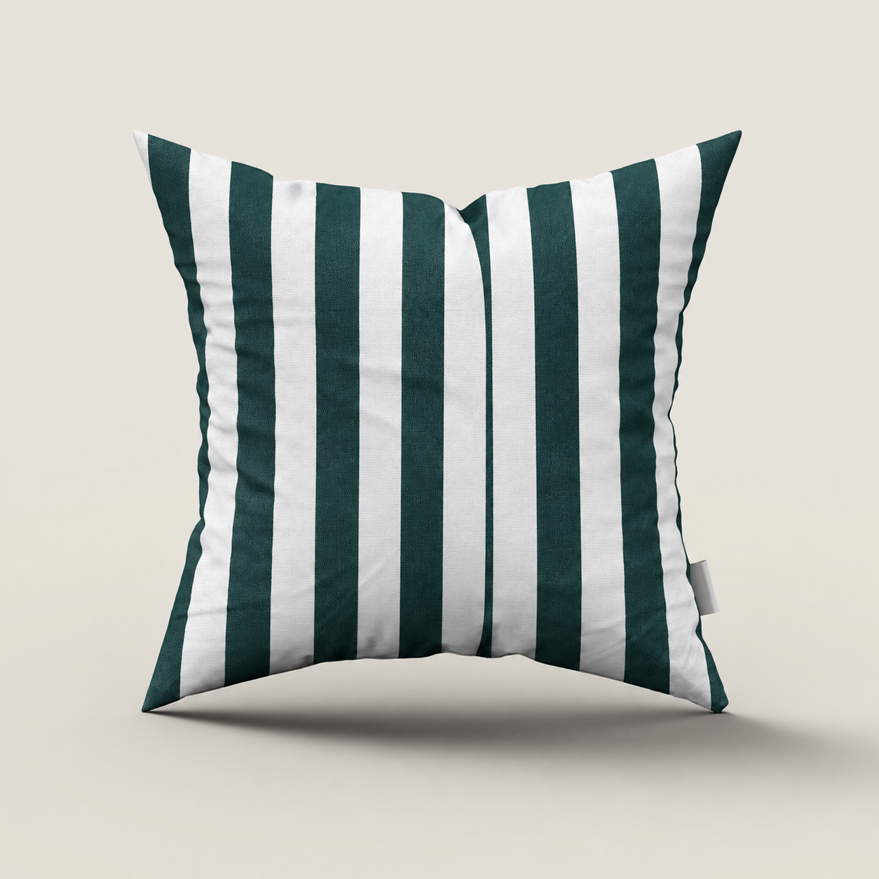 SNOWCITY Striped Outdoor Waterproof Throw Pillow with Insert - Dark Green