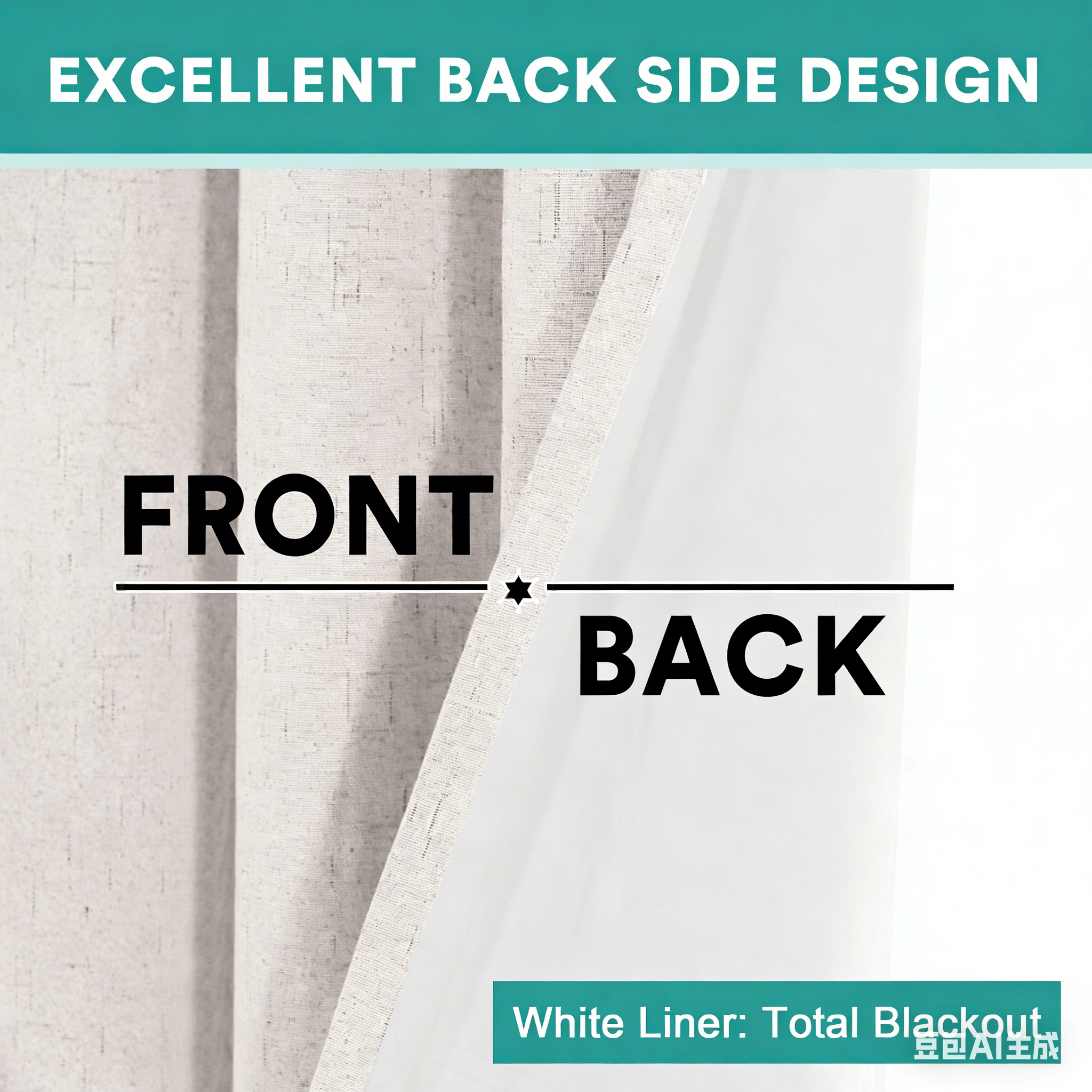 SNOWCITY Linen Blackout Outdoor Curtains Grommet Top