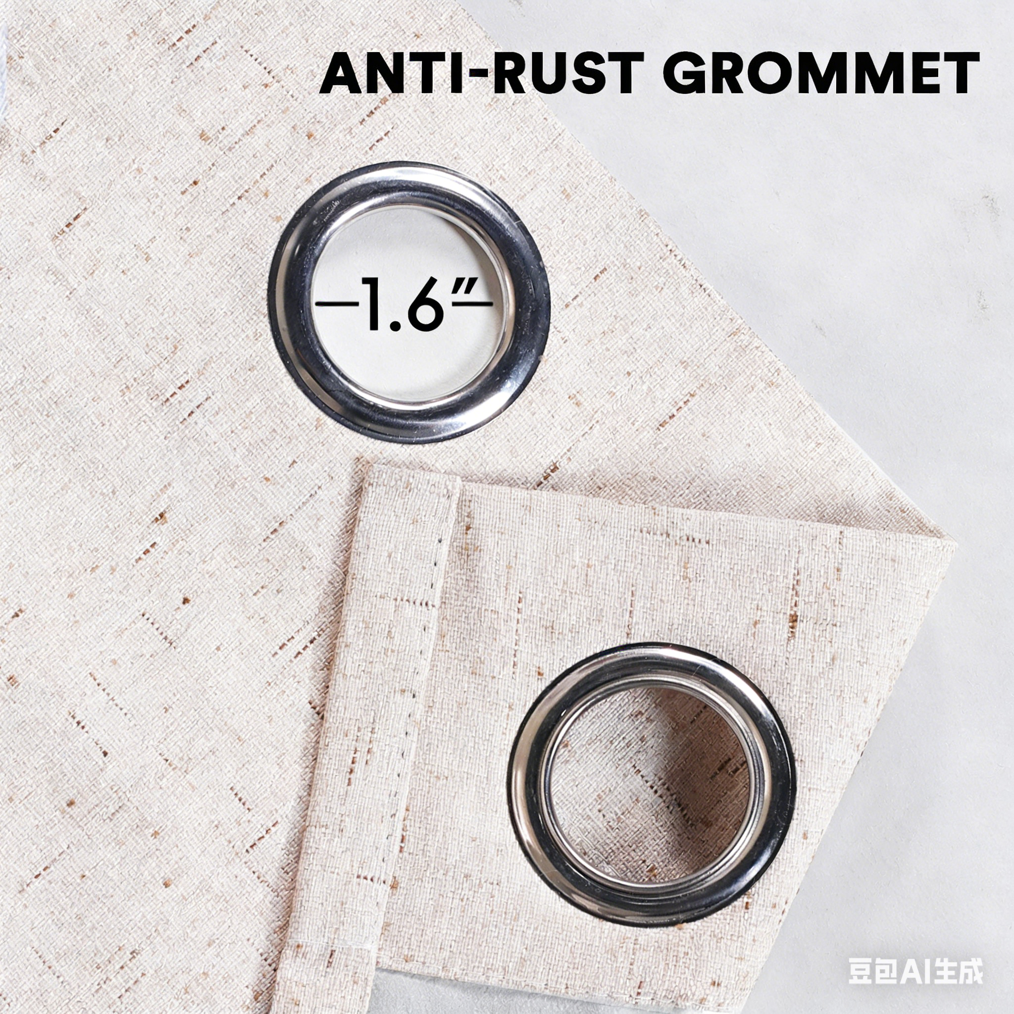 SNOWCITY Linen Blackout Outdoor Curtains Grommet Top