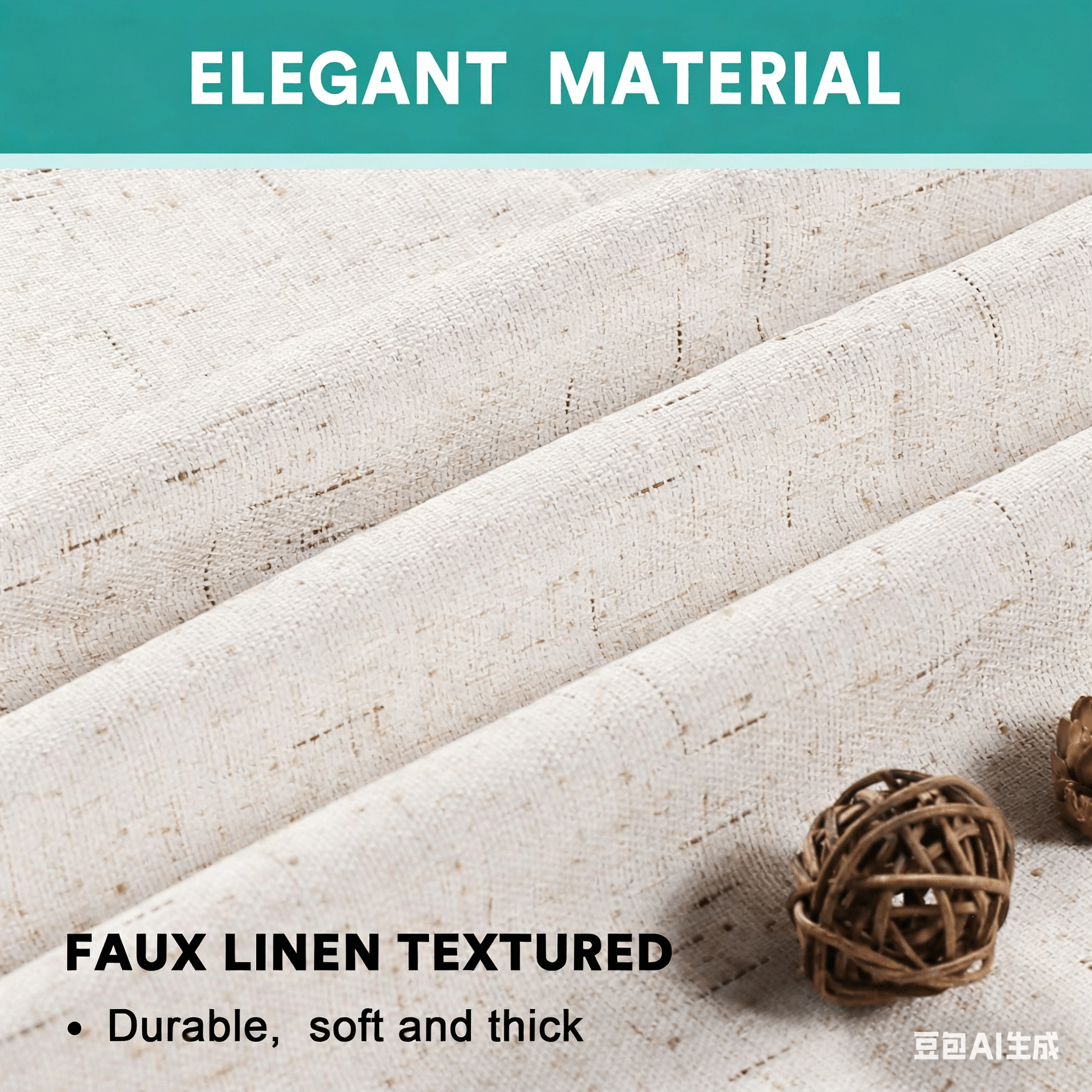 SNOWCITY Linen Blackout Outdoor Curtains Grommet Top