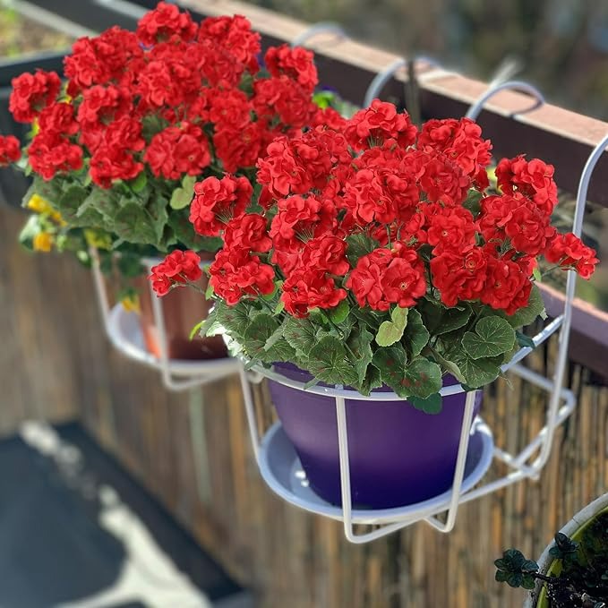 Red Geranium Artificial Flowers for Outdoors