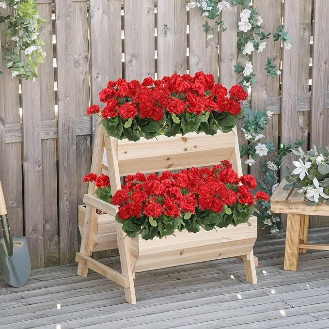 Red Geranium Artificial Flowers for Outdoors