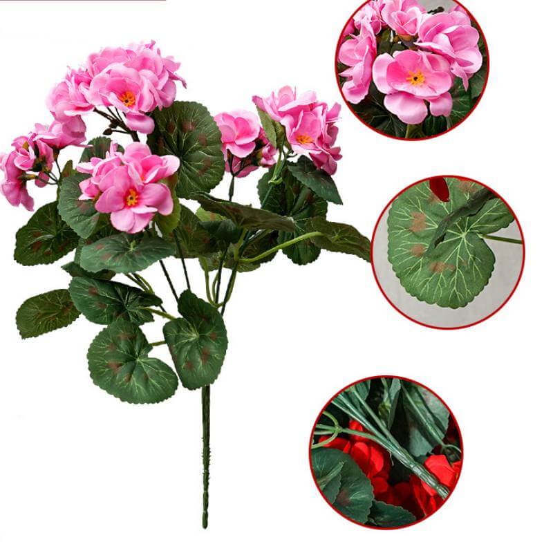 Red Geranium Artificial Flowers for Outdoors