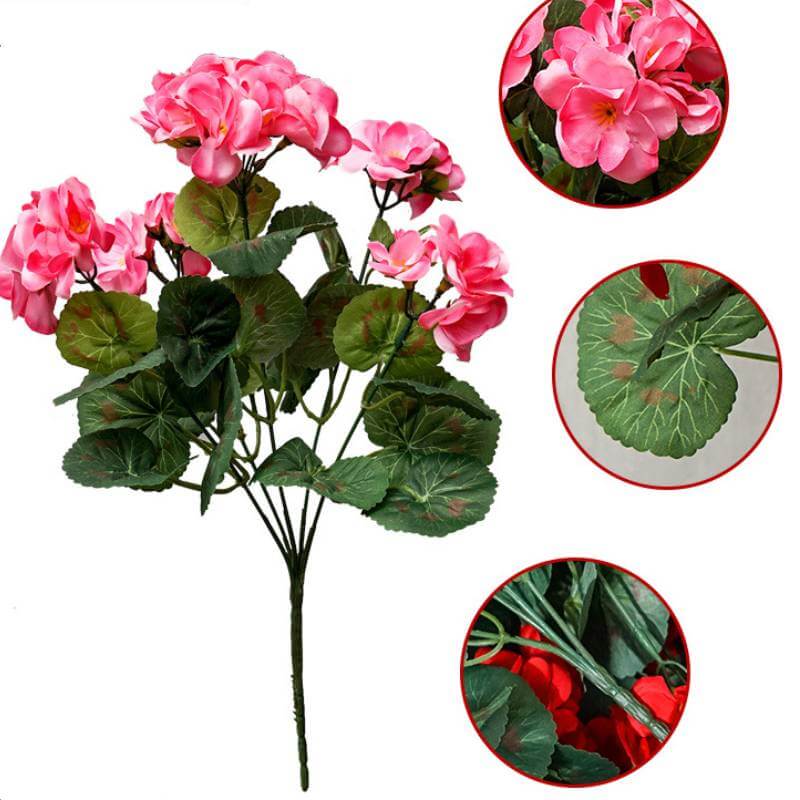Red Geranium Artificial Flowers for Outdoors