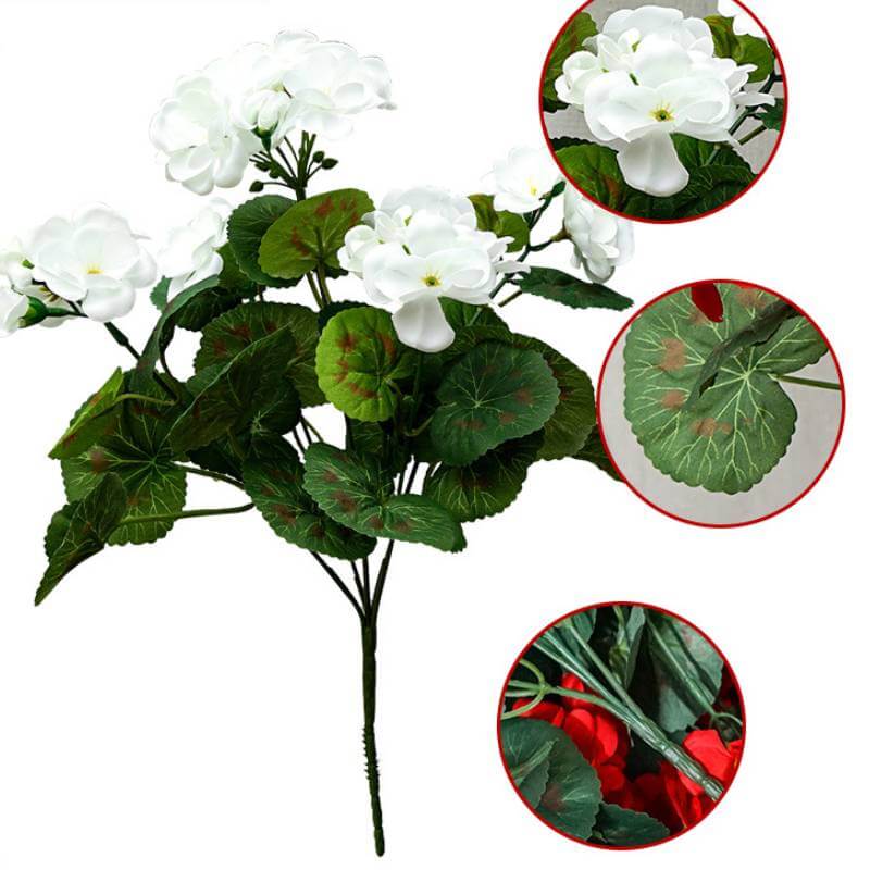 Red Geranium Artificial Flowers for Outdoors
