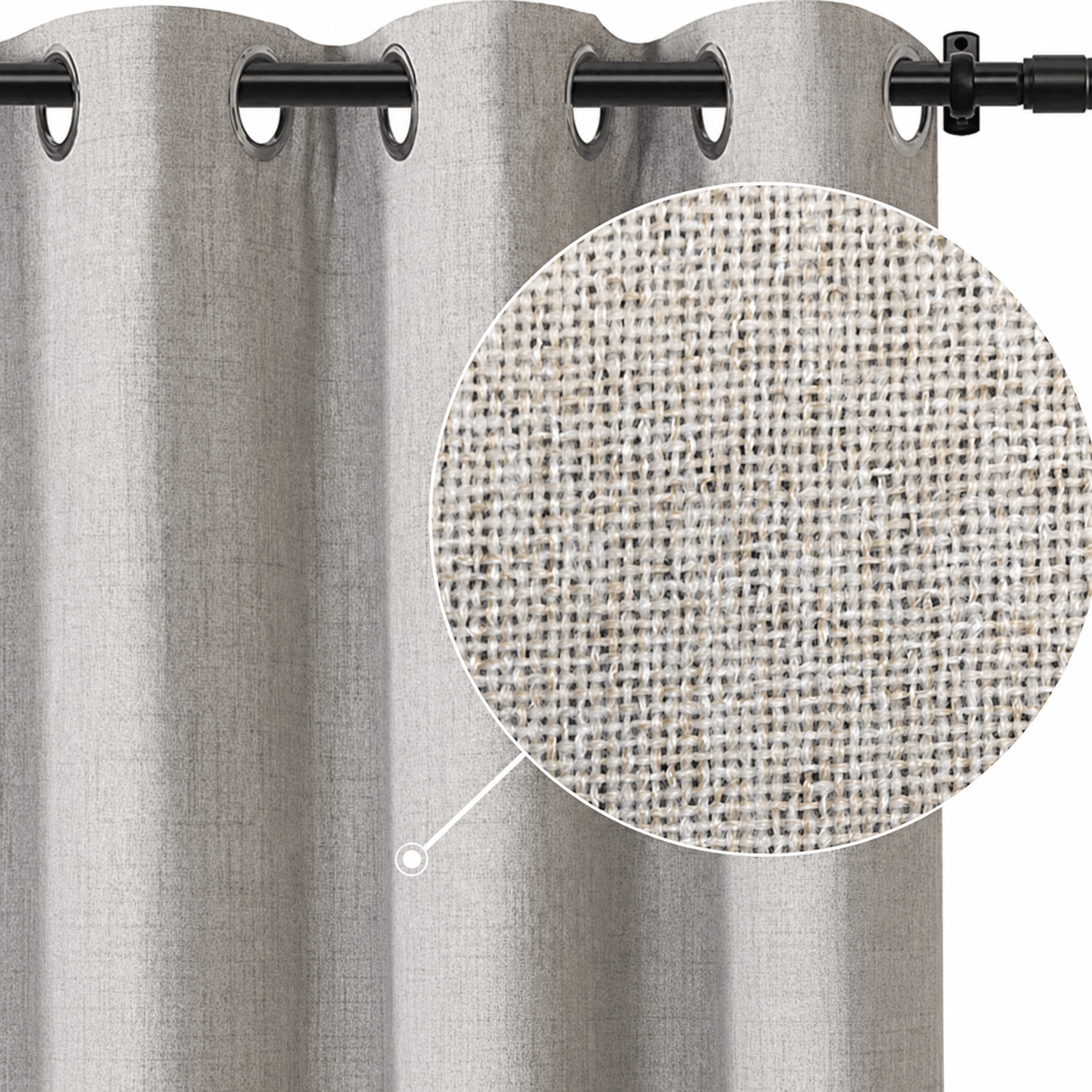 SNOWCITY Outdoor Faux Linen Curtains | 100% Blackout Waterproof