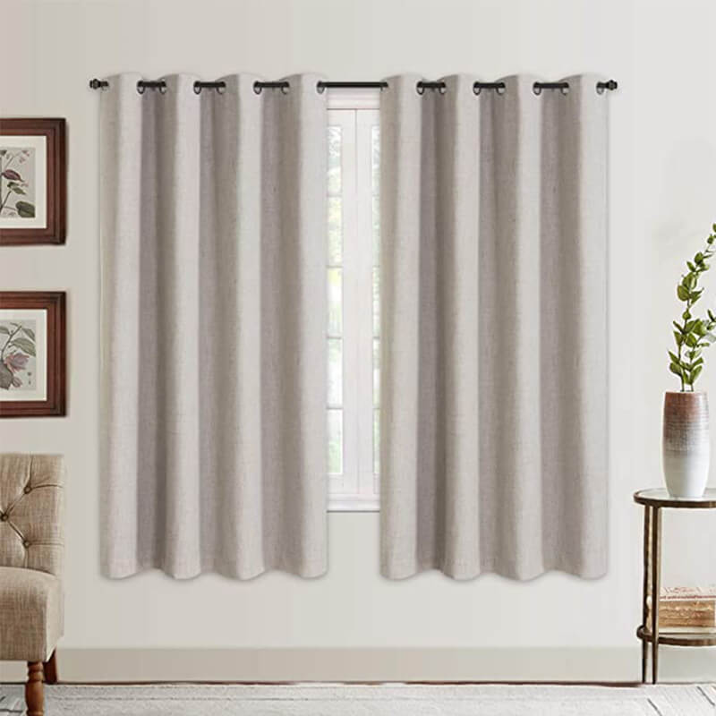 SNOWCITY Outdoor Faux Linen Curtains | 100% Blackout Waterproof