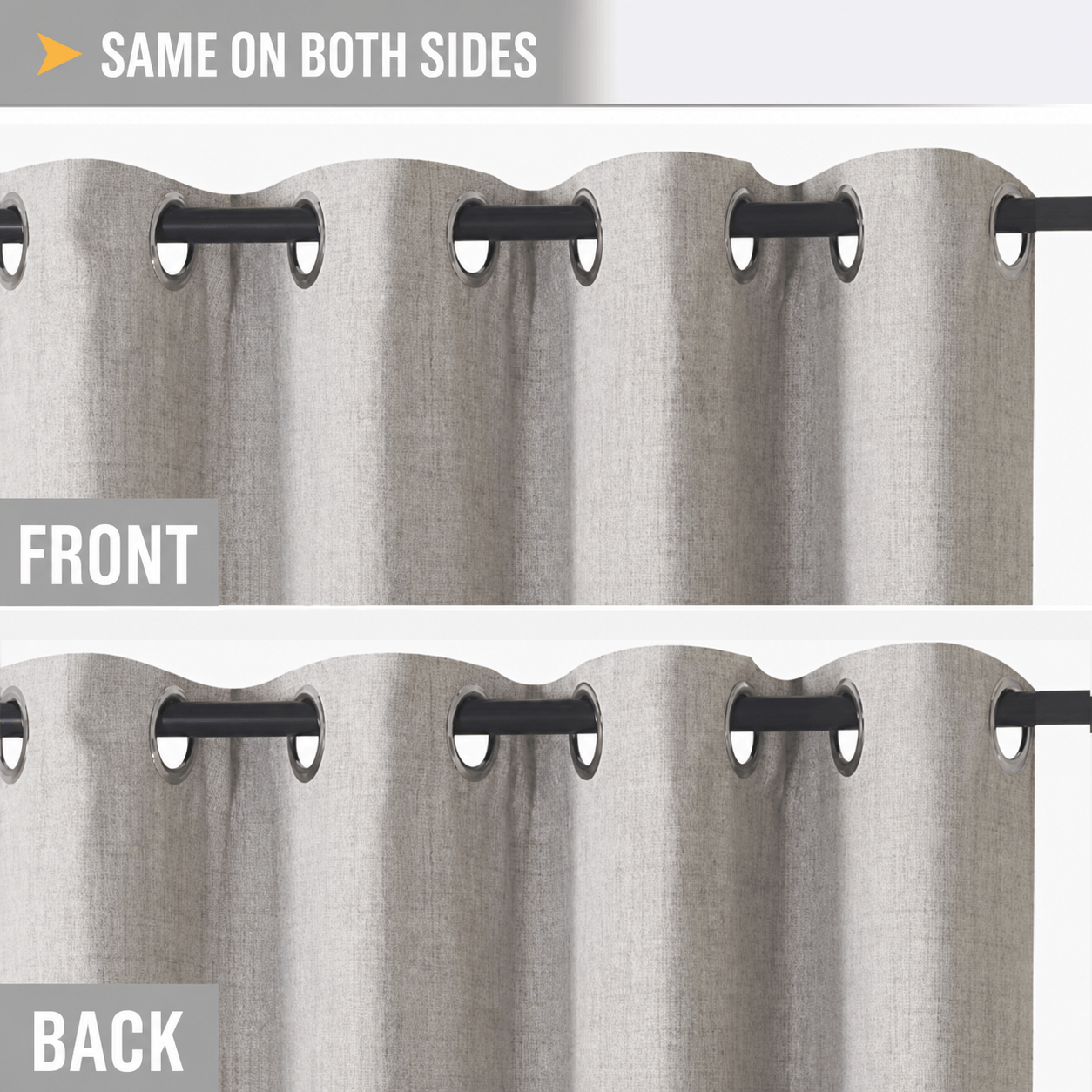 SNOWCITY Outdoor Faux Linen Curtains | 100% Blackout Waterproof