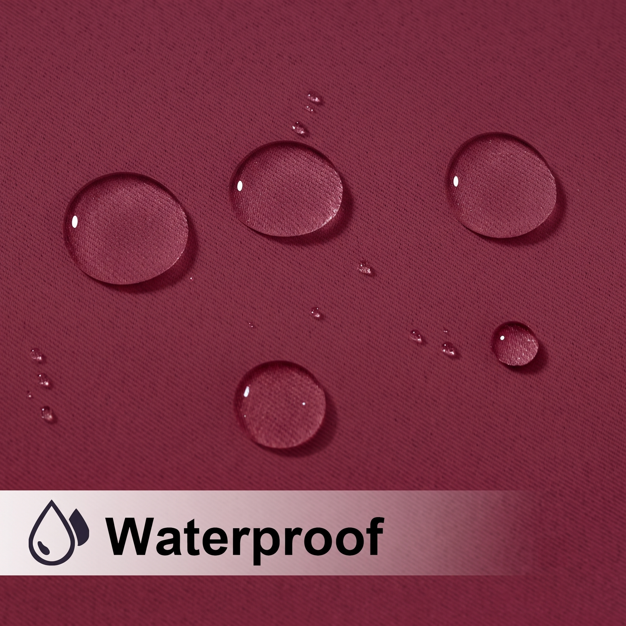 Outdoor Curtains Waterproof Velcro Tab Top 1 Panel - Wine Red