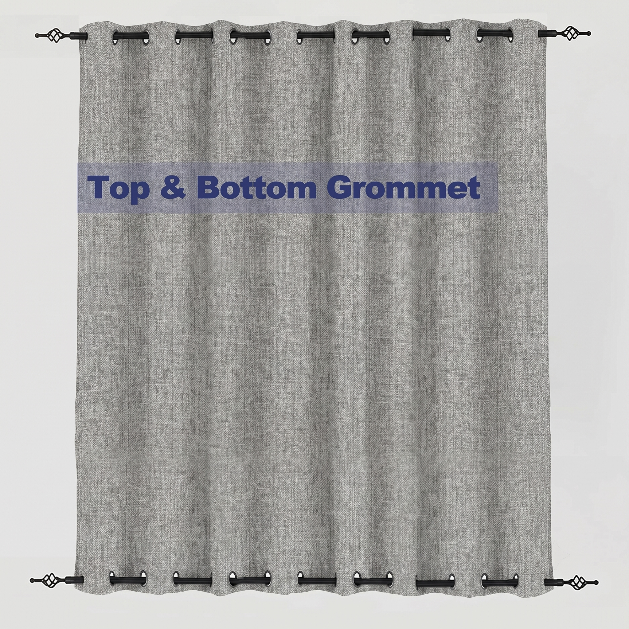 PENGI Outdoor Curtains Waterproof - Desert Misty Gray