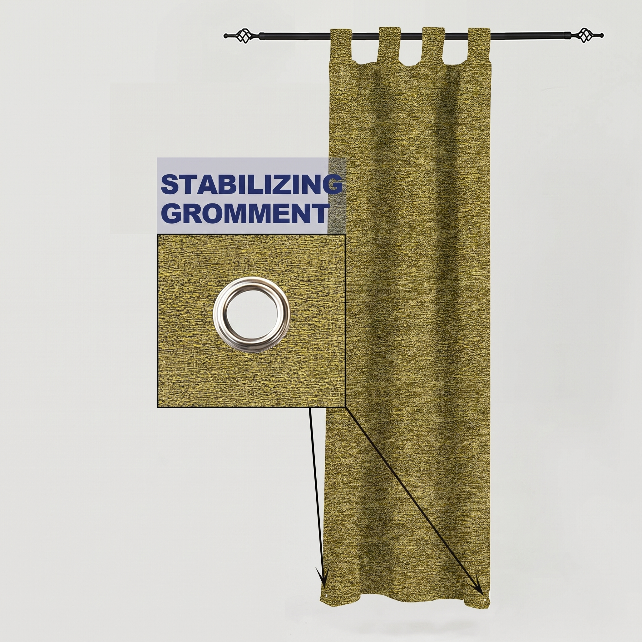 PENGI Outdoor Curtains Waterproof - Desert Golden Haze
