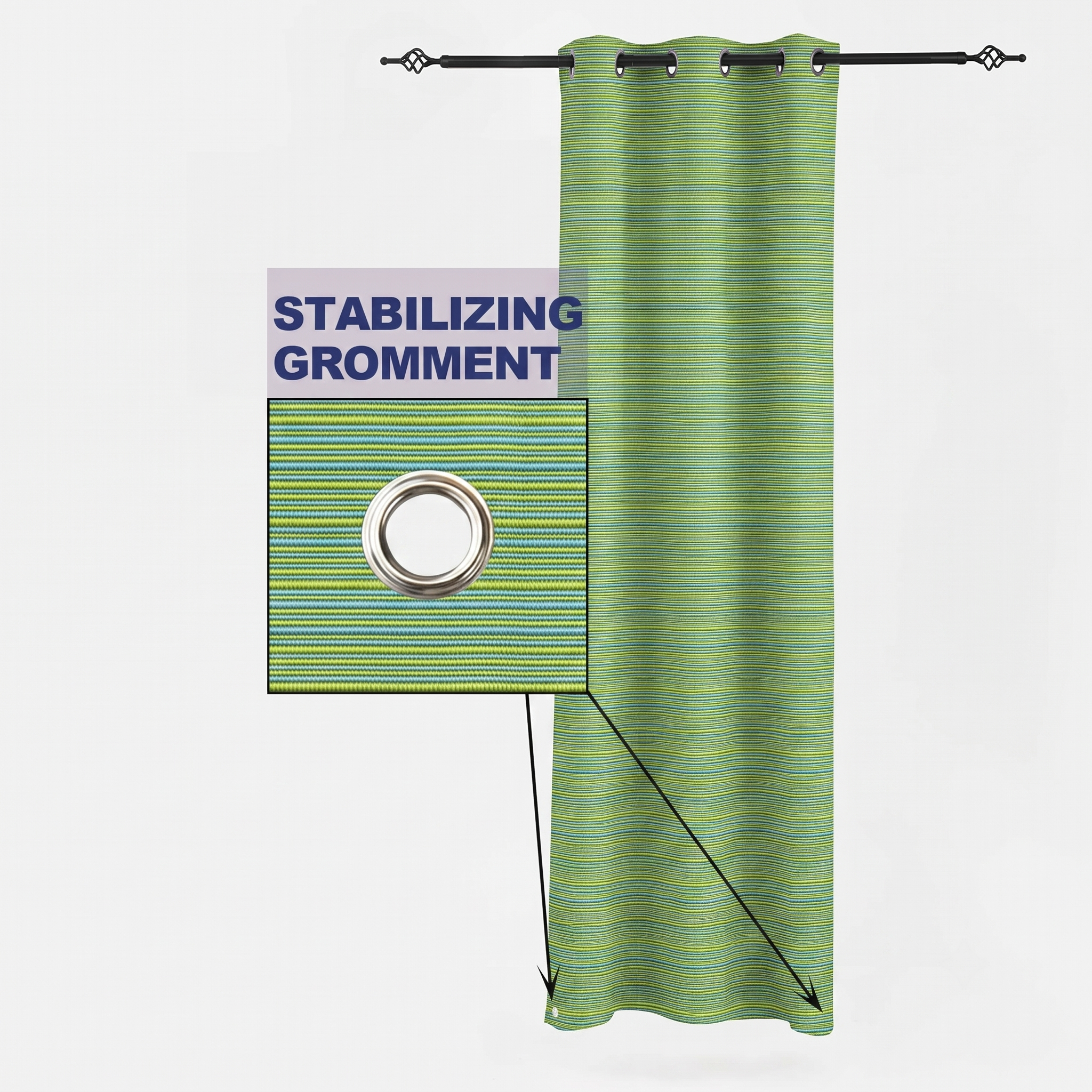 PENGI Outdoor Curtains Waterproof - Bamboo Dusty Green