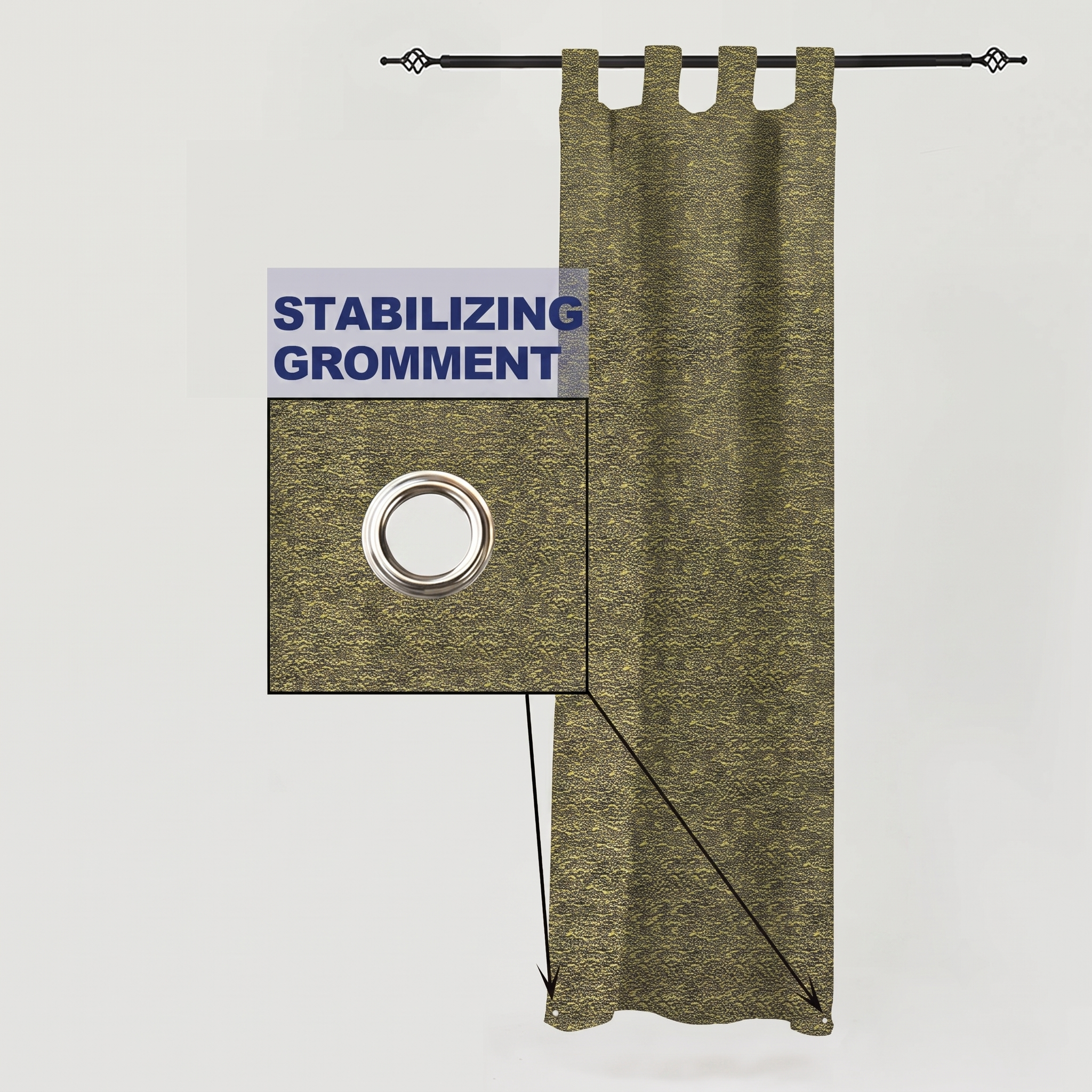 PENGI Outdoor Curtains Waterproof - Desert Brown Gold