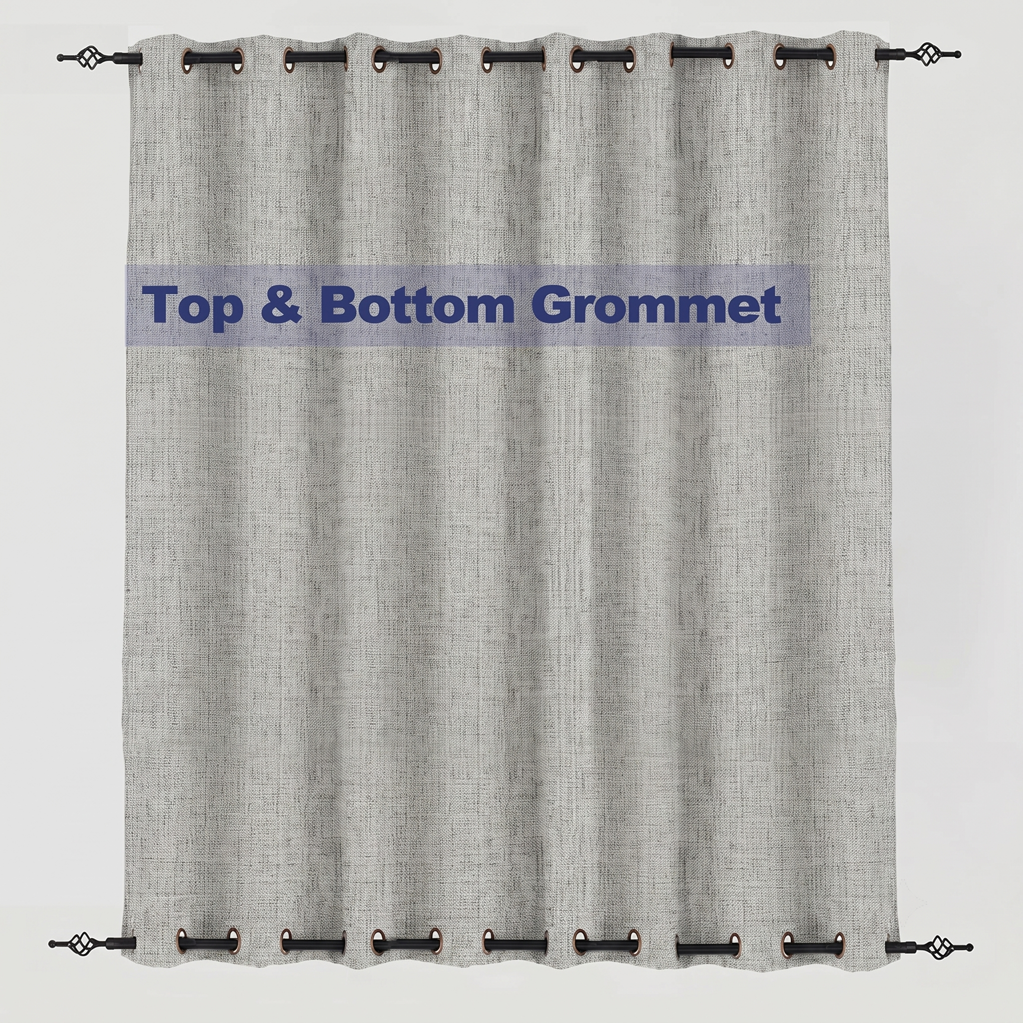 PENGI Outdoor Curtains Waterproof - Desert Star Light Gray