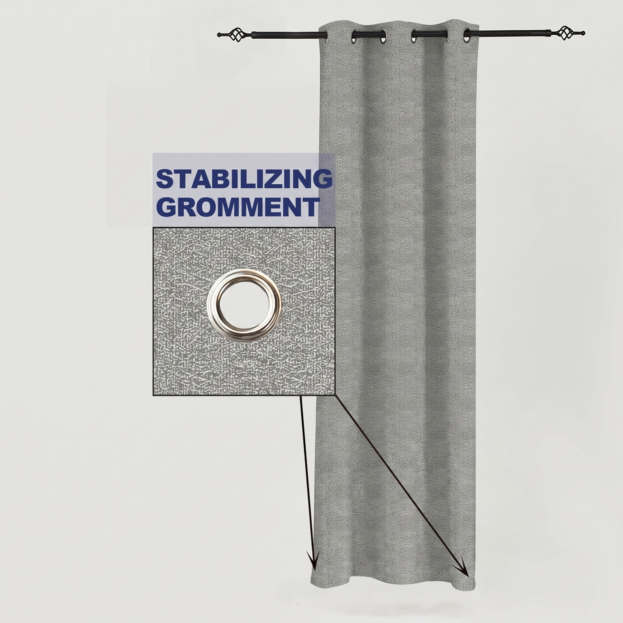 PENGI Outdoor Curtains Waterproof - Desert Misty Gray