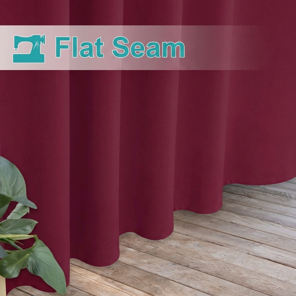 Outdoor Curtains Waterproof Velcro Tab Top 1 Panel - Wine Red