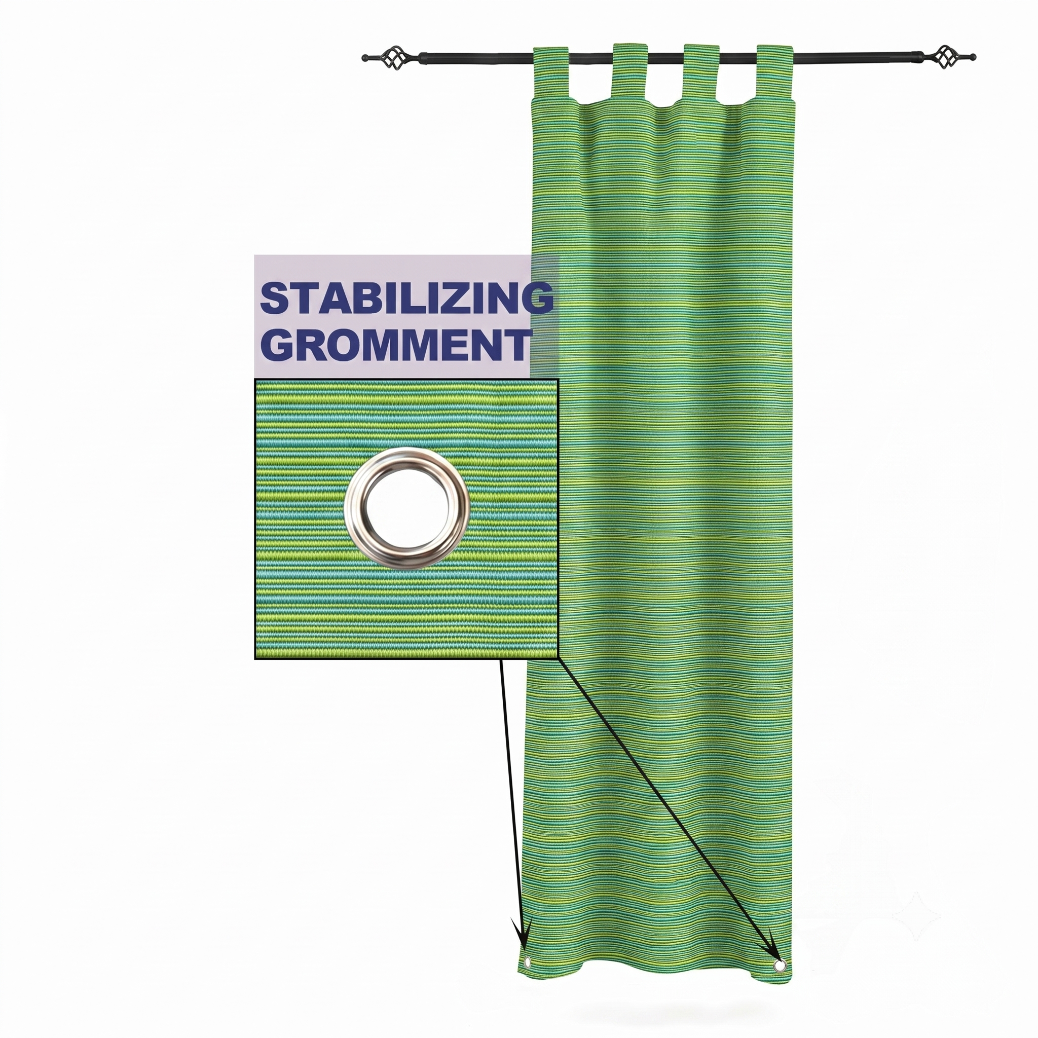 PENGI Outdoor Curtains Waterproof - Bamboo Dusty Green