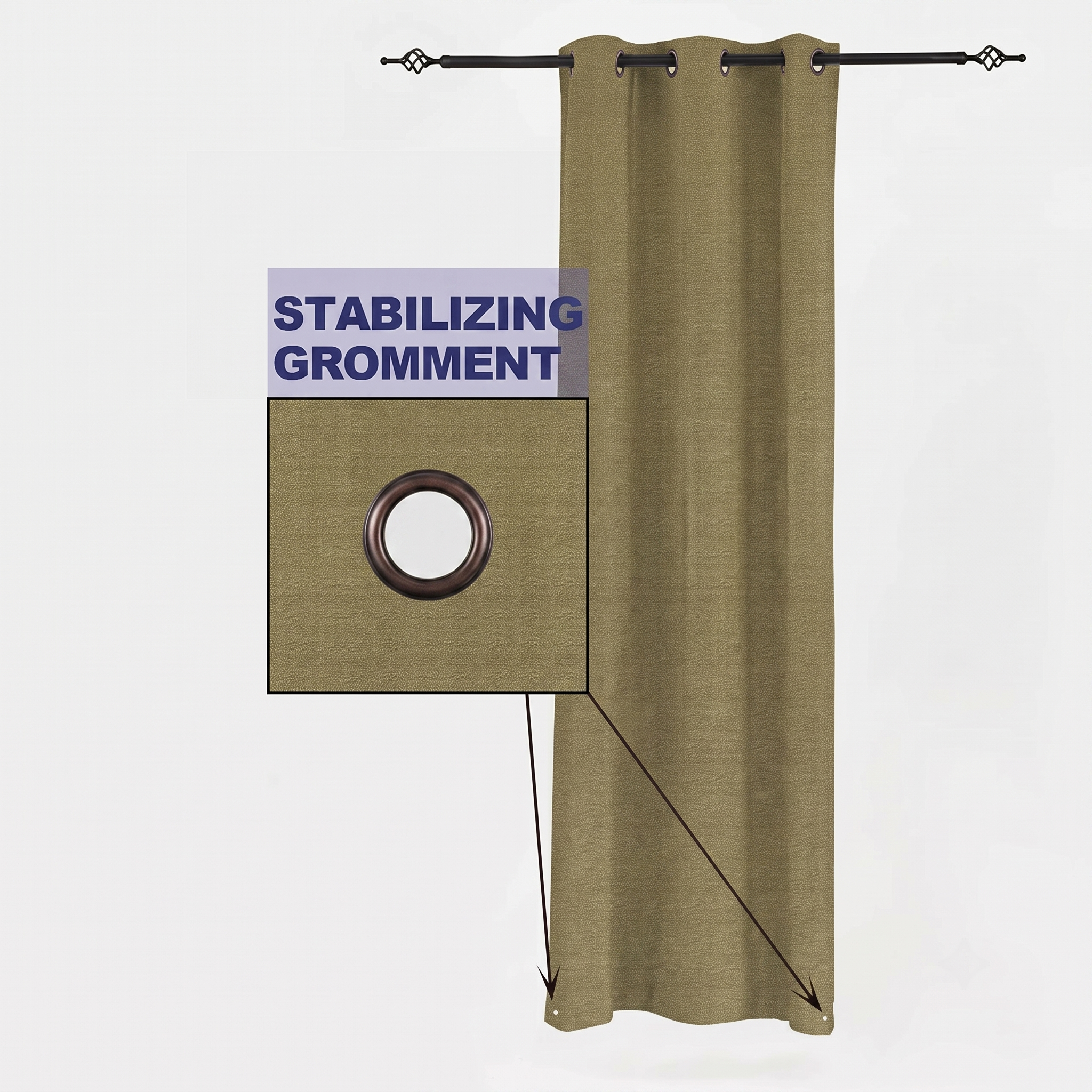 PENGI Outdoor Curtains Waterproof - Desert Sand