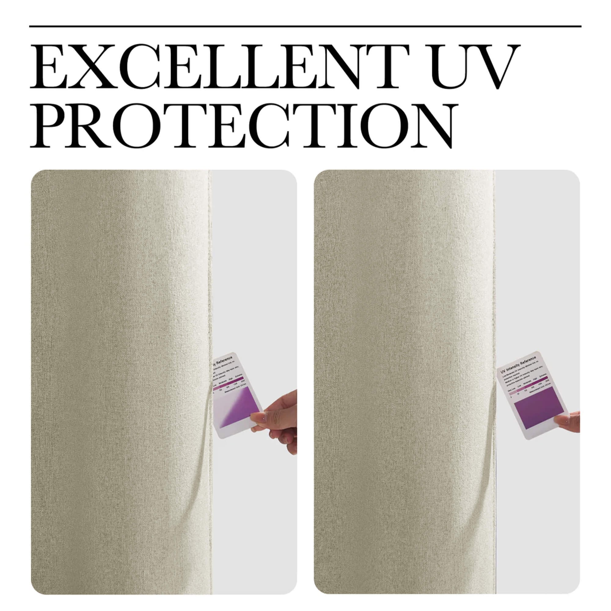 SNOWCITY Outdoor 100% Blackout Waterproof Double-Sided High-Quality Combed Cotton Curtains, Light Beige