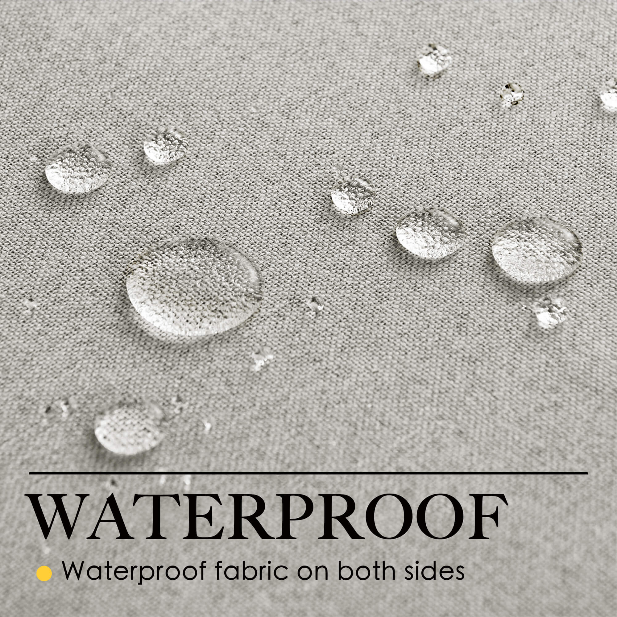 SNOWCITY Outdoor 100% Blackout Waterproof Double-Sided High-Quality Combed Cotton Curtains, Light Gray