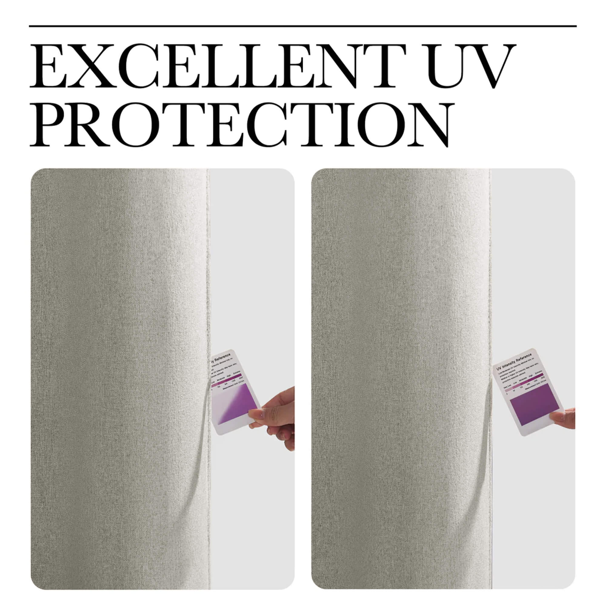 SNOWCITY Outdoor 100% Blackout Waterproof Double-Sided High-Quality Combed Cotton Curtains, Light Gray