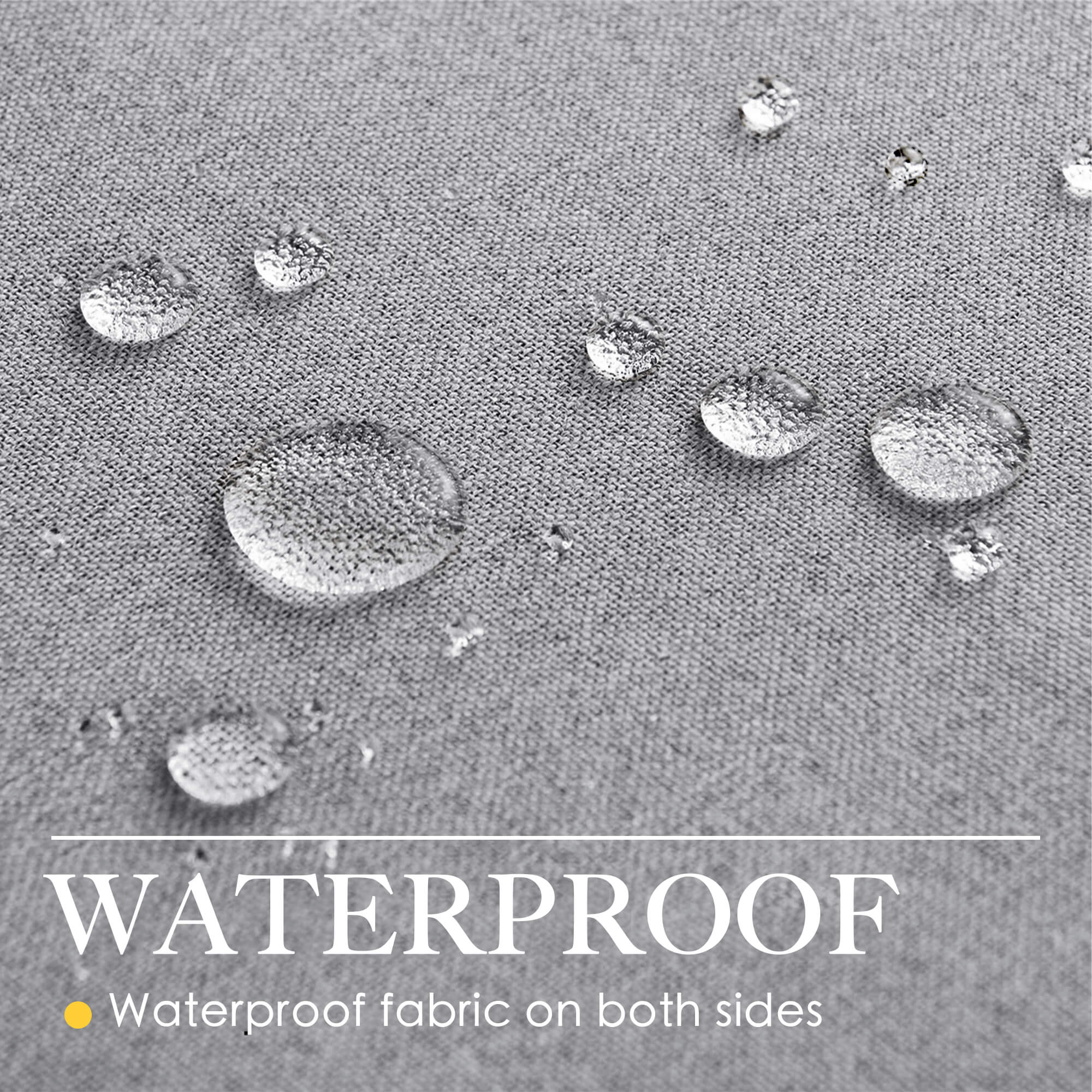 SNOWCITY Outdoor 100% Blackout Waterproof Double-Sided High-Quality Combed Cotton Curtains, Silver Gray