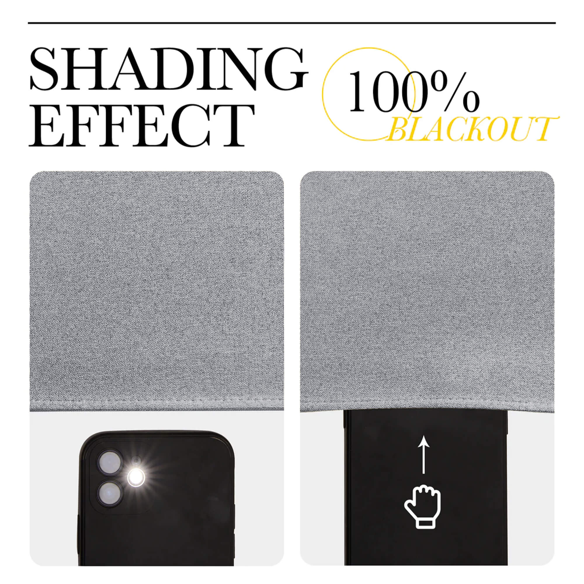 SNOWCITY Outdoor 100% Blackout Waterproof Double-Sided High-Quality Combed Cotton Curtains, Silver Gray