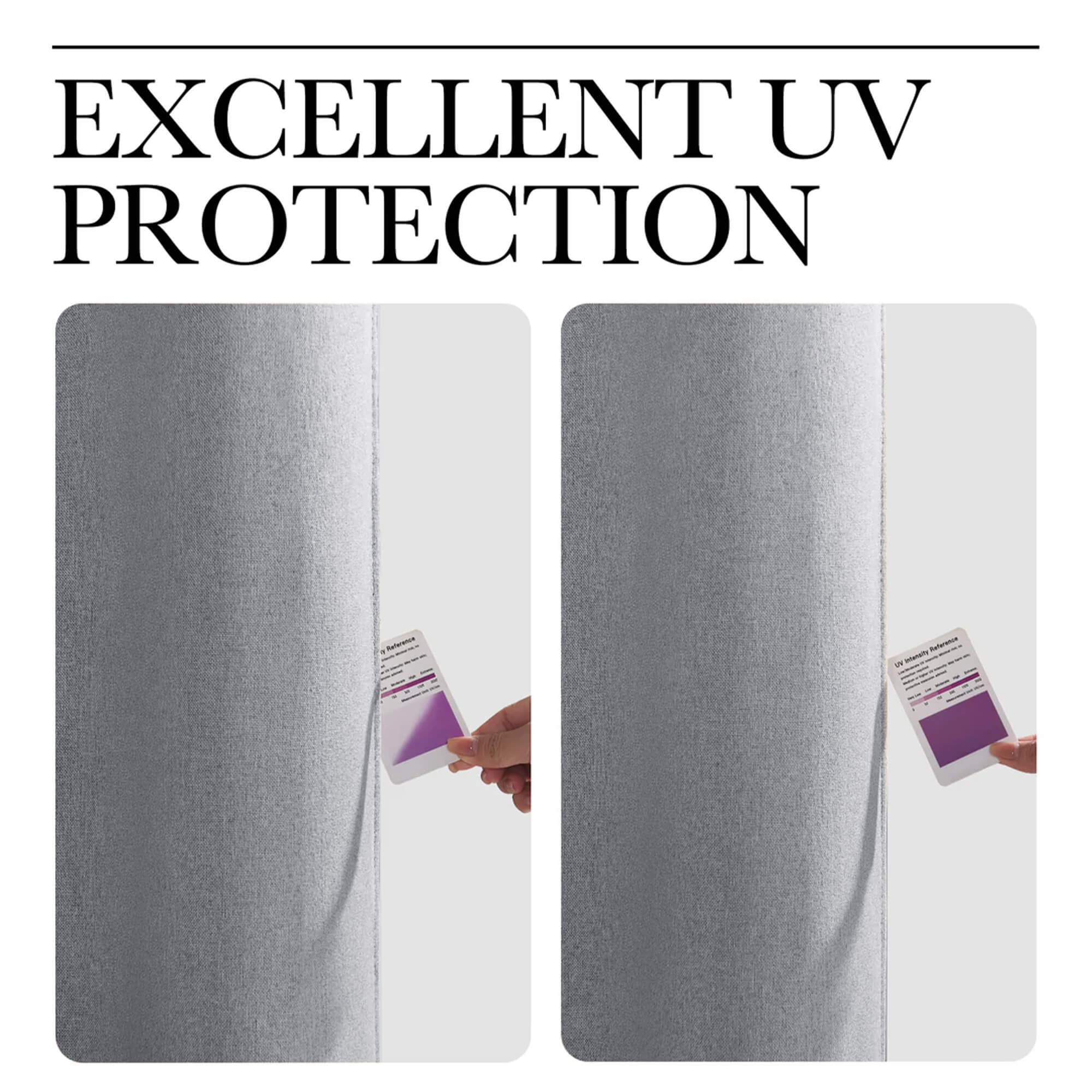 SNOWCITY Outdoor 100% Blackout Waterproof Double-Sided High-Quality Combed Cotton Curtains, Silver Gray