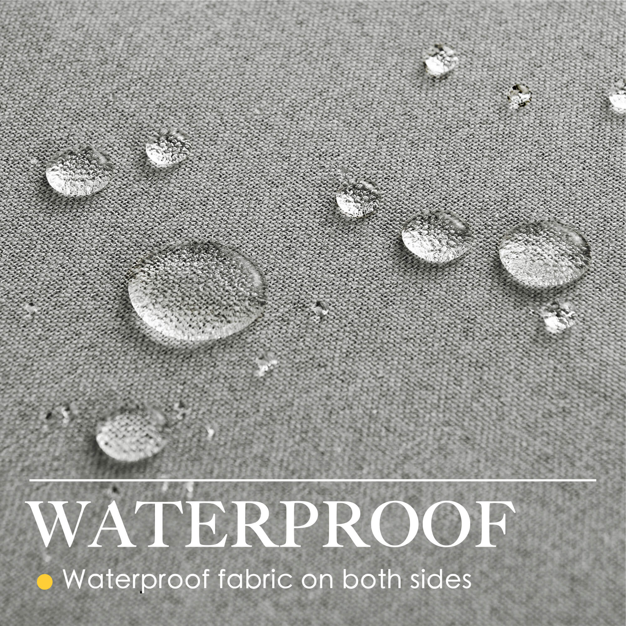 SNOWCITY Outdoor 100% Blackout Waterproof Double-Sided High-Quality Combed Cotton Curtains, Medium Gray