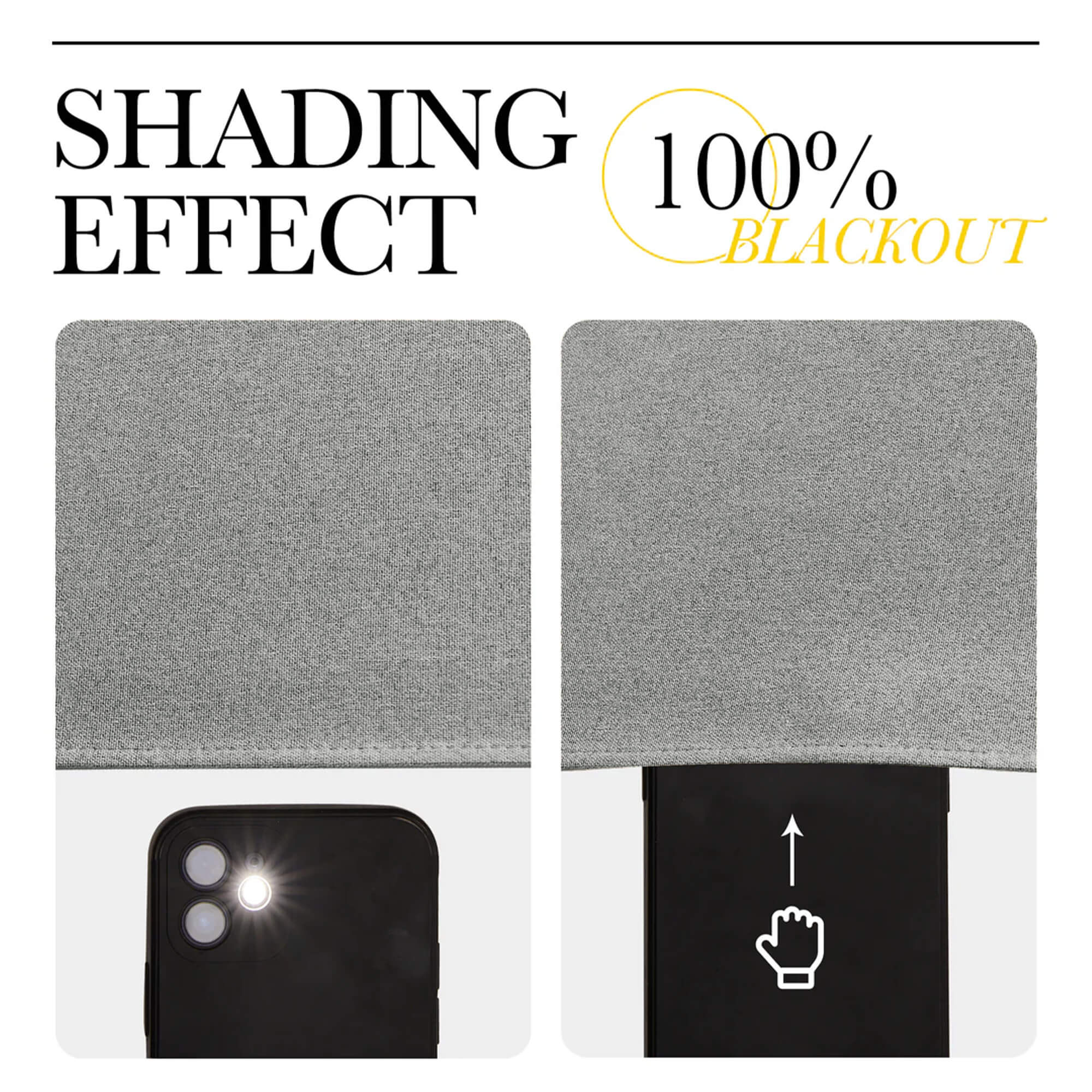 SNOWCITY Outdoor 100% Blackout Waterproof Double-Sided High-Quality Combed Cotton Curtains, Medium Gray