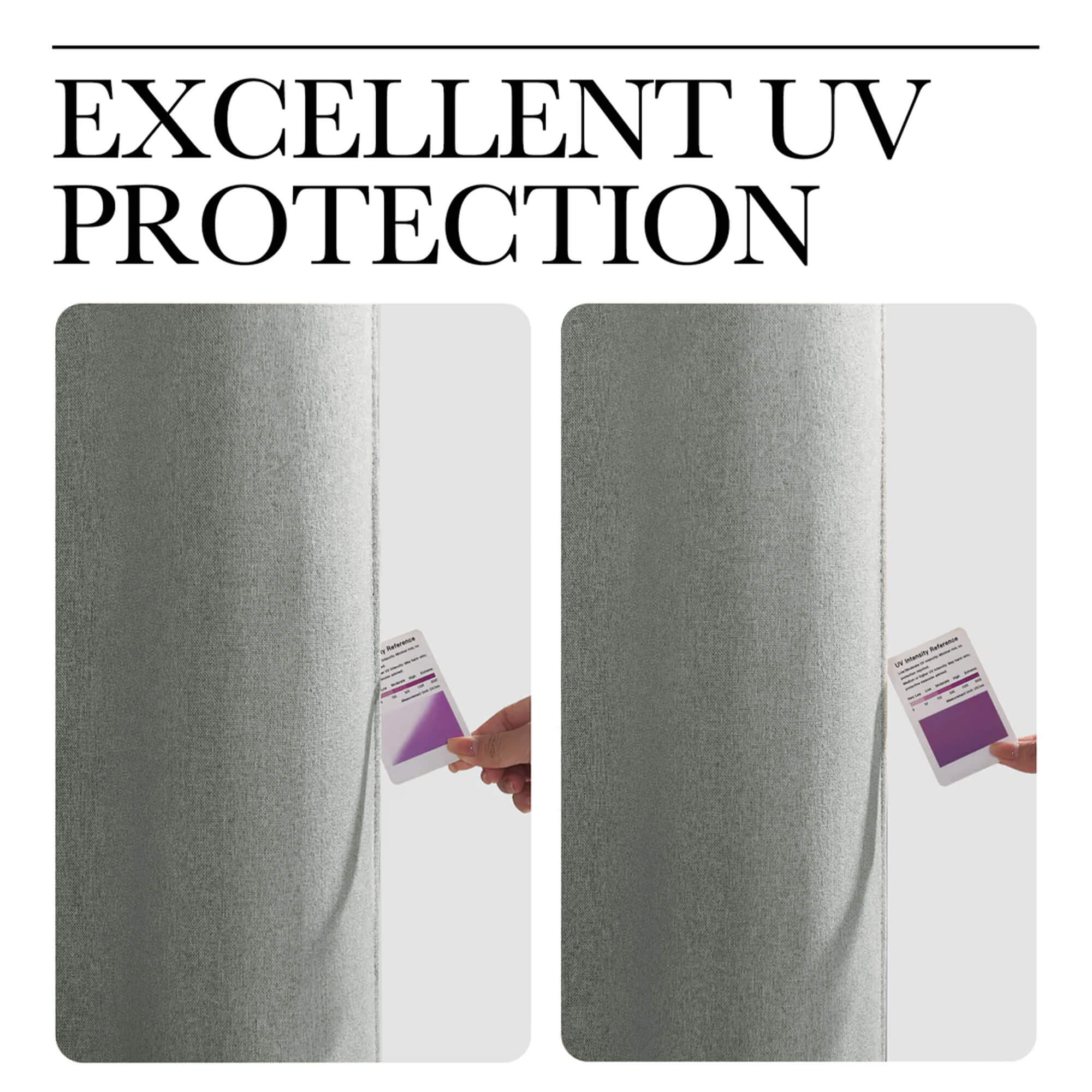 SNOWCITY Outdoor 100% Blackout Waterproof Double-Sided High-Quality Combed Cotton Curtains, Medium Gray