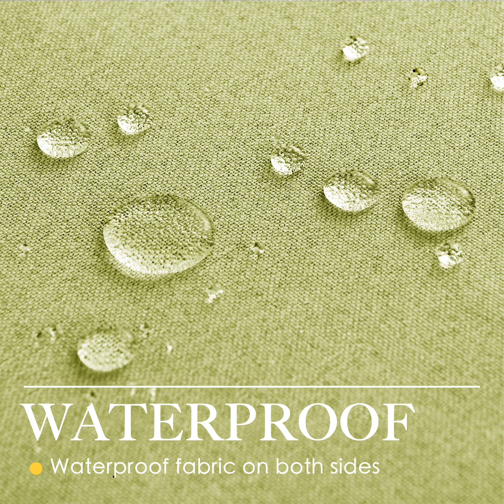 SNOWCITY Outdoor 100% Blackout Waterproof Double-Sided High-Quality Combed Cotton Curtains, Matcha Green