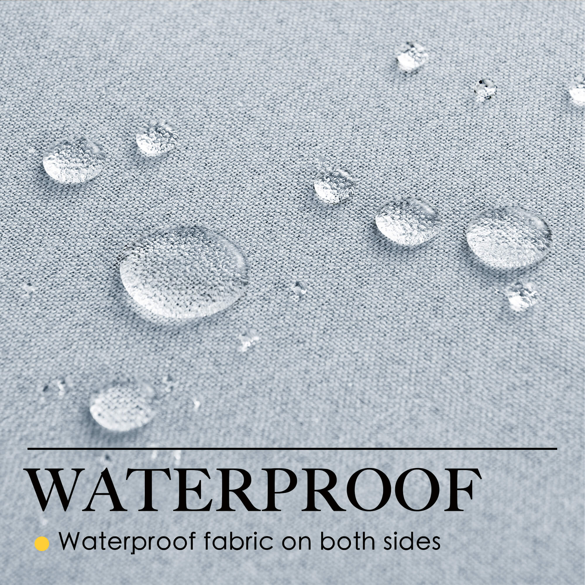 SNOWCITY Outdoor 100% Blackout Waterproof Double-Sided High-Quality Combed Cotton Curtains, Light Blue