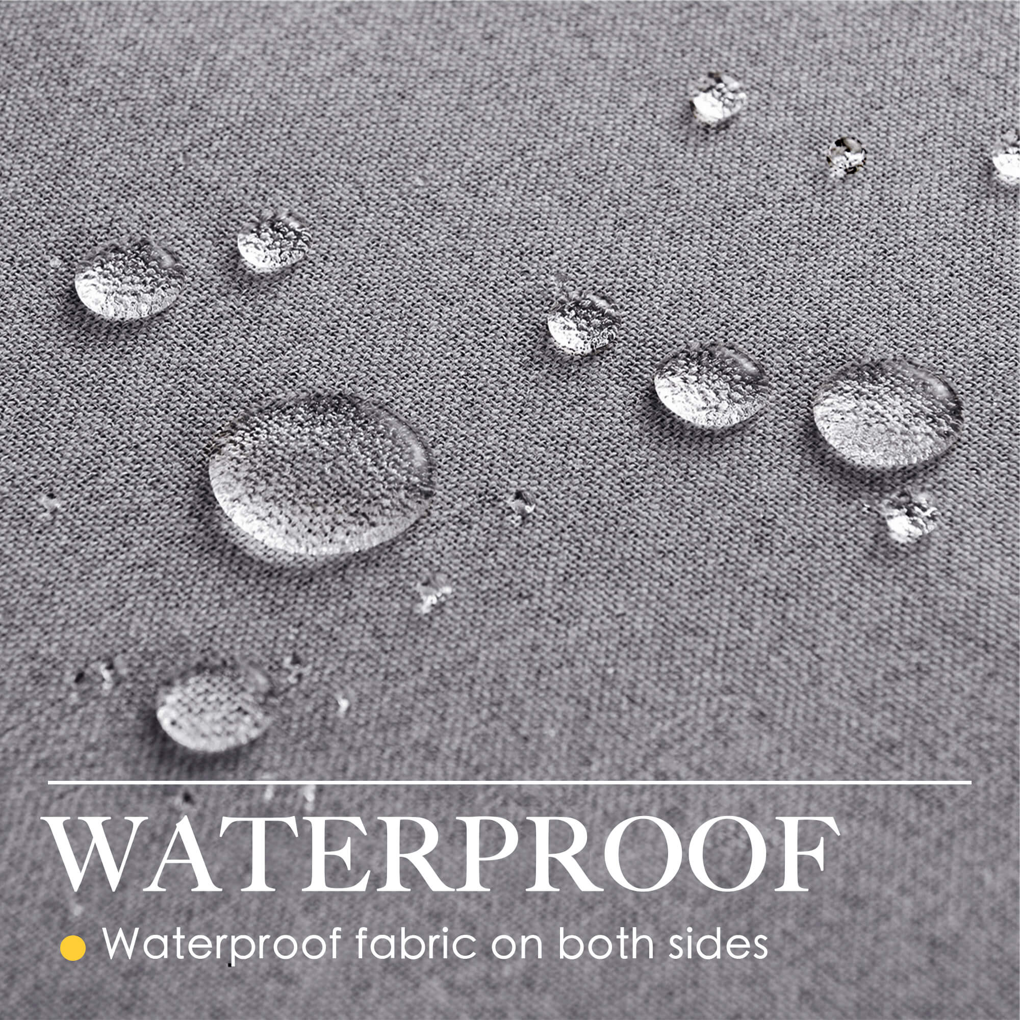 SNOWCITY Outdoor 100% Blackout Waterproof Double-Sided High-Quality Combed Cotton Curtains, Dark Gray