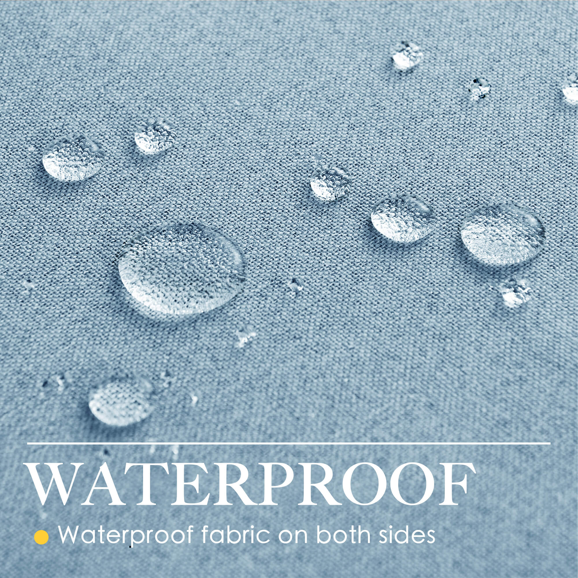 SNOWCITY Outdoor 100% Blackout Waterproof Double-Sided High-Quality Combed Cotton Curtains, Sky Blue