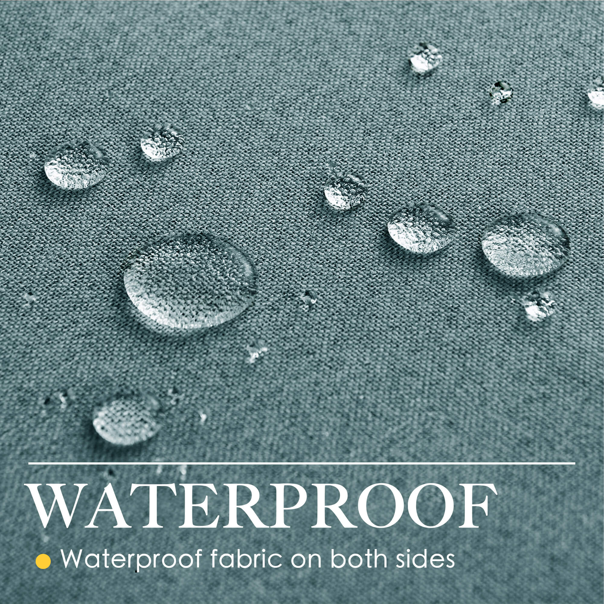 SNOWCITY Outdoor 100% Blackout Waterproof Double-Sided High-Quality Combed Cotton Curtains, Deep Ocean Blue