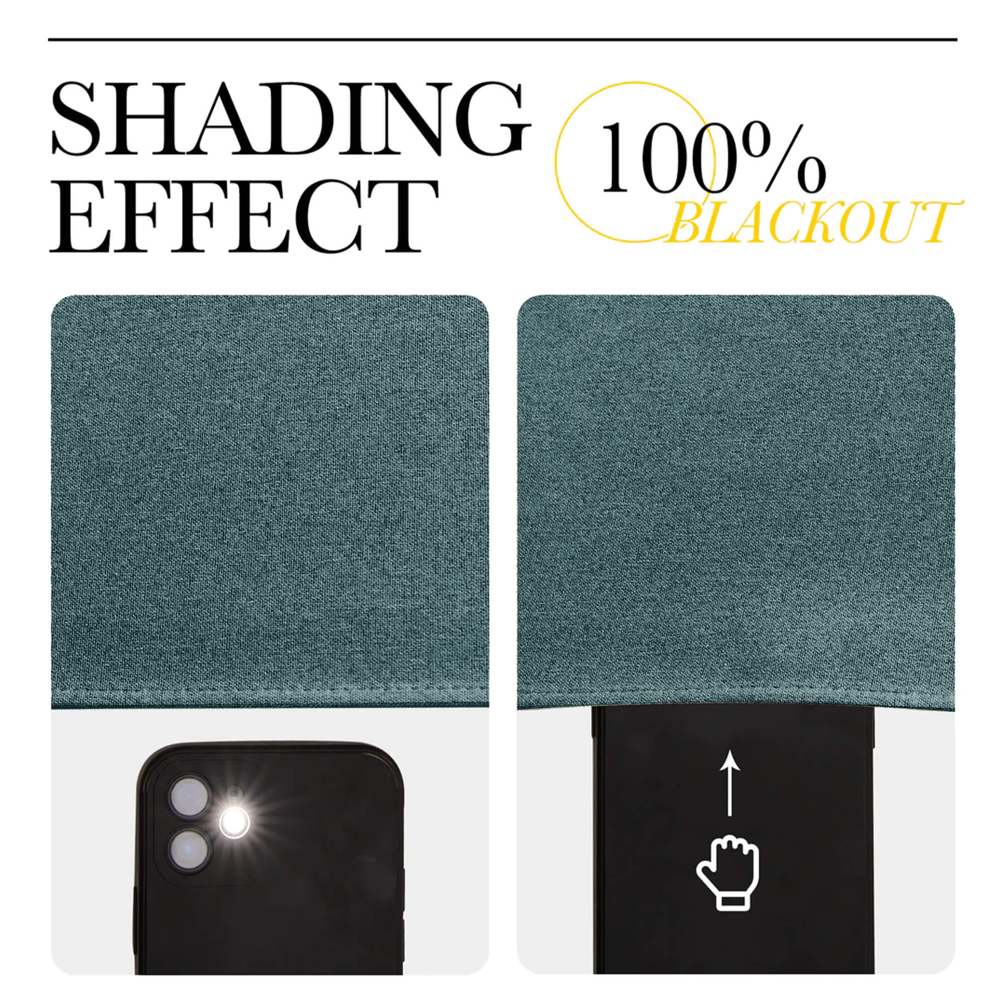 SNOWCITY Outdoor 100% Blackout Waterproof Double-Sided High-Quality Combed Cotton Curtains, Deep Ocean Blue