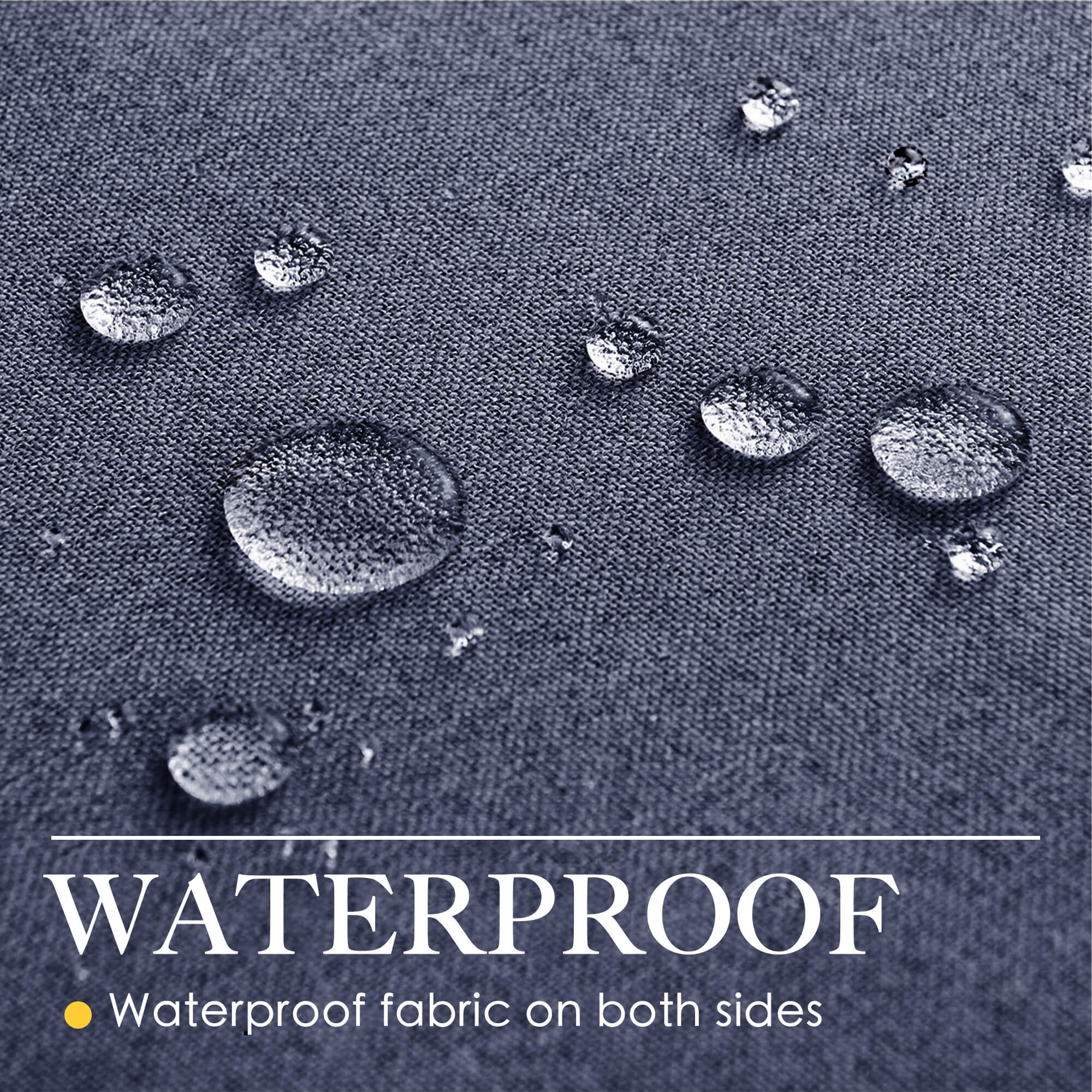 SNOWCITY Outdoor 100% Blackout Waterproof Double-Sided High-Quality Combed Cotton Curtains, Navy