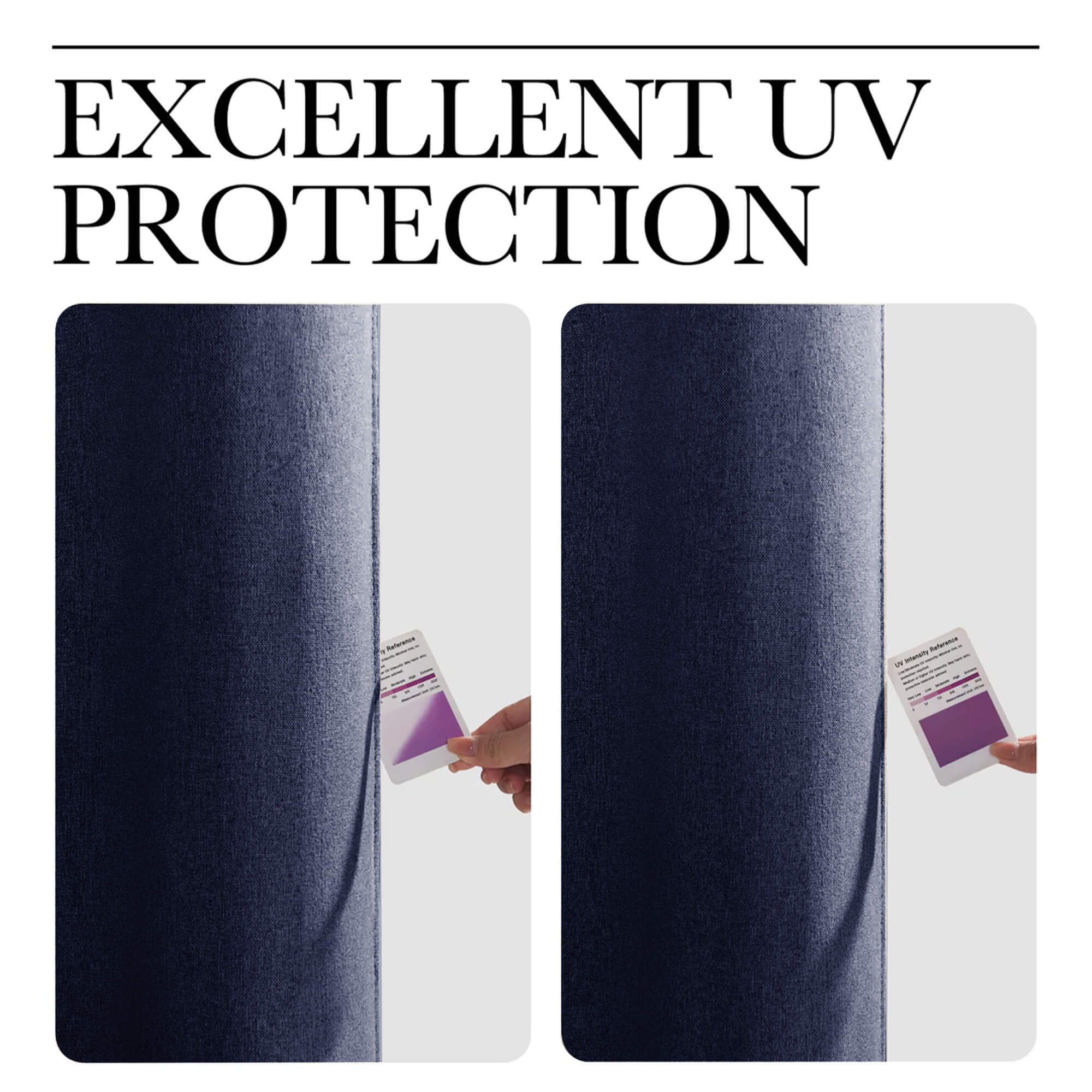 SNOWCITY Outdoor 100% Blackout Waterproof Double-Sided High-Quality Combed Cotton Curtains, Navy