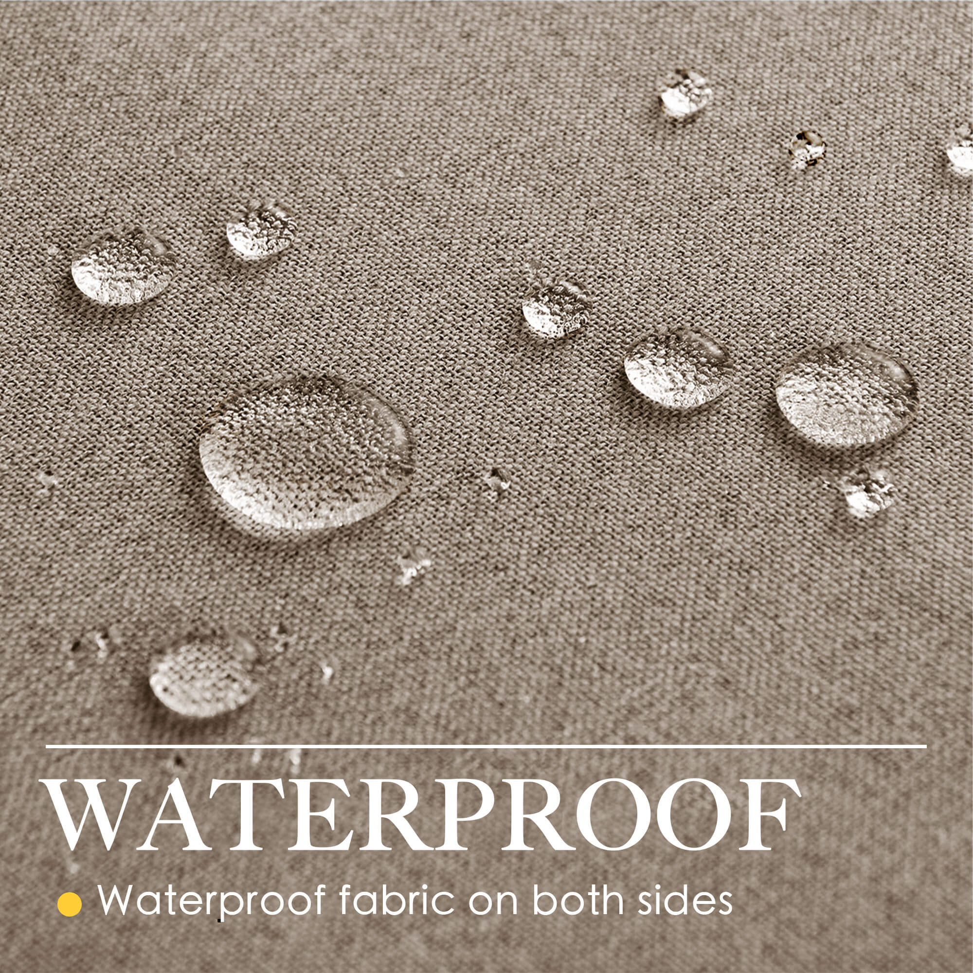 SNOWCITY Outdoor 100% Blackout Waterproof Double-Sided High-Quality Combed Cotton Curtains, Brown