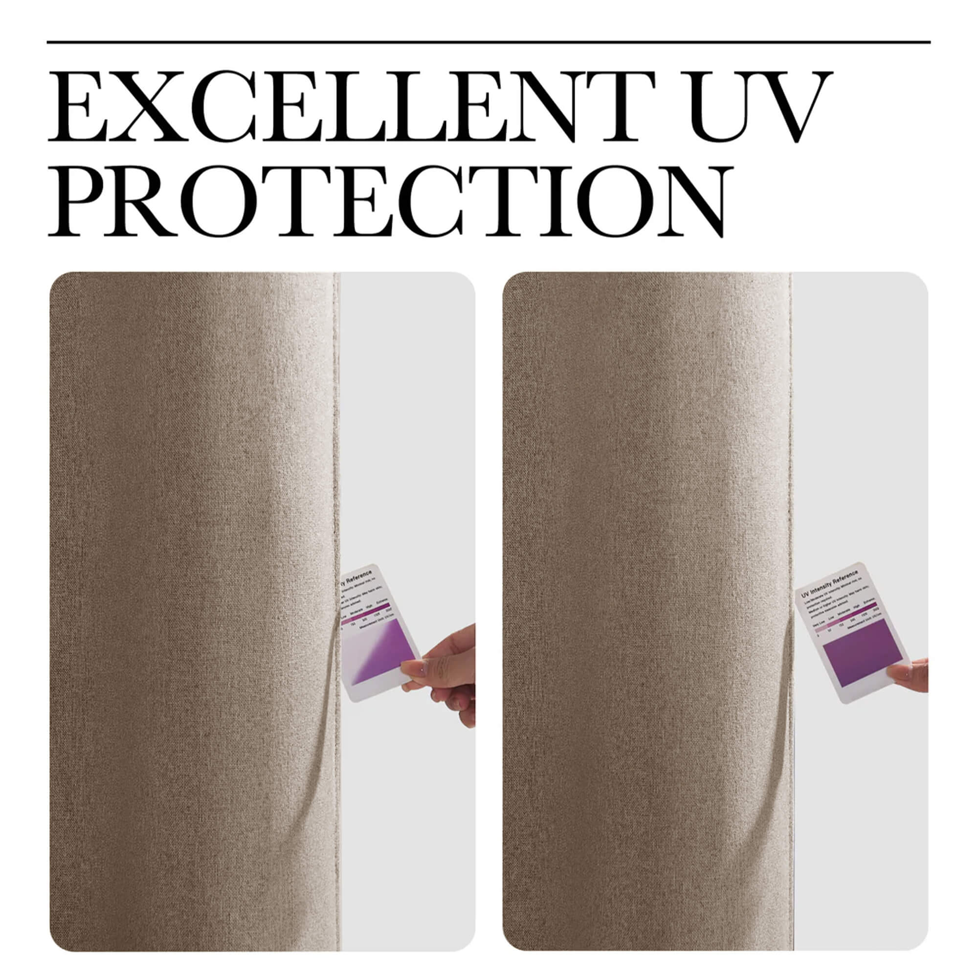 SNOWCITY Outdoor 100% Blackout Waterproof Double-Sided High-Quality Combed Cotton Curtains, Brown