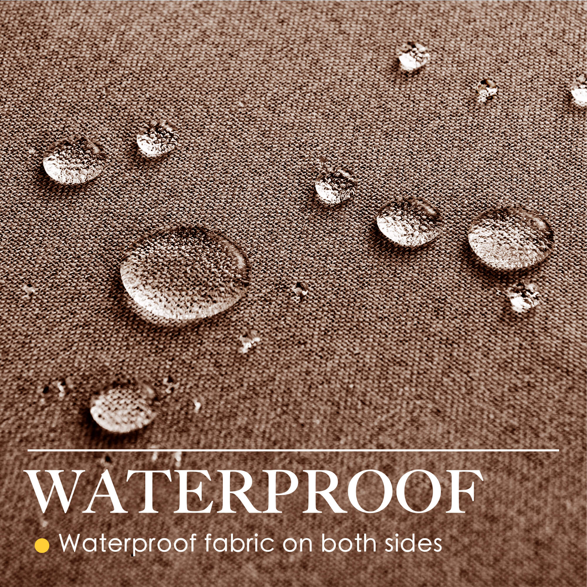 SNOWCITY Outdoor 100% Blackout Waterproof Double-Sided High-Quality Combed Cotton Curtains, Dark Brown