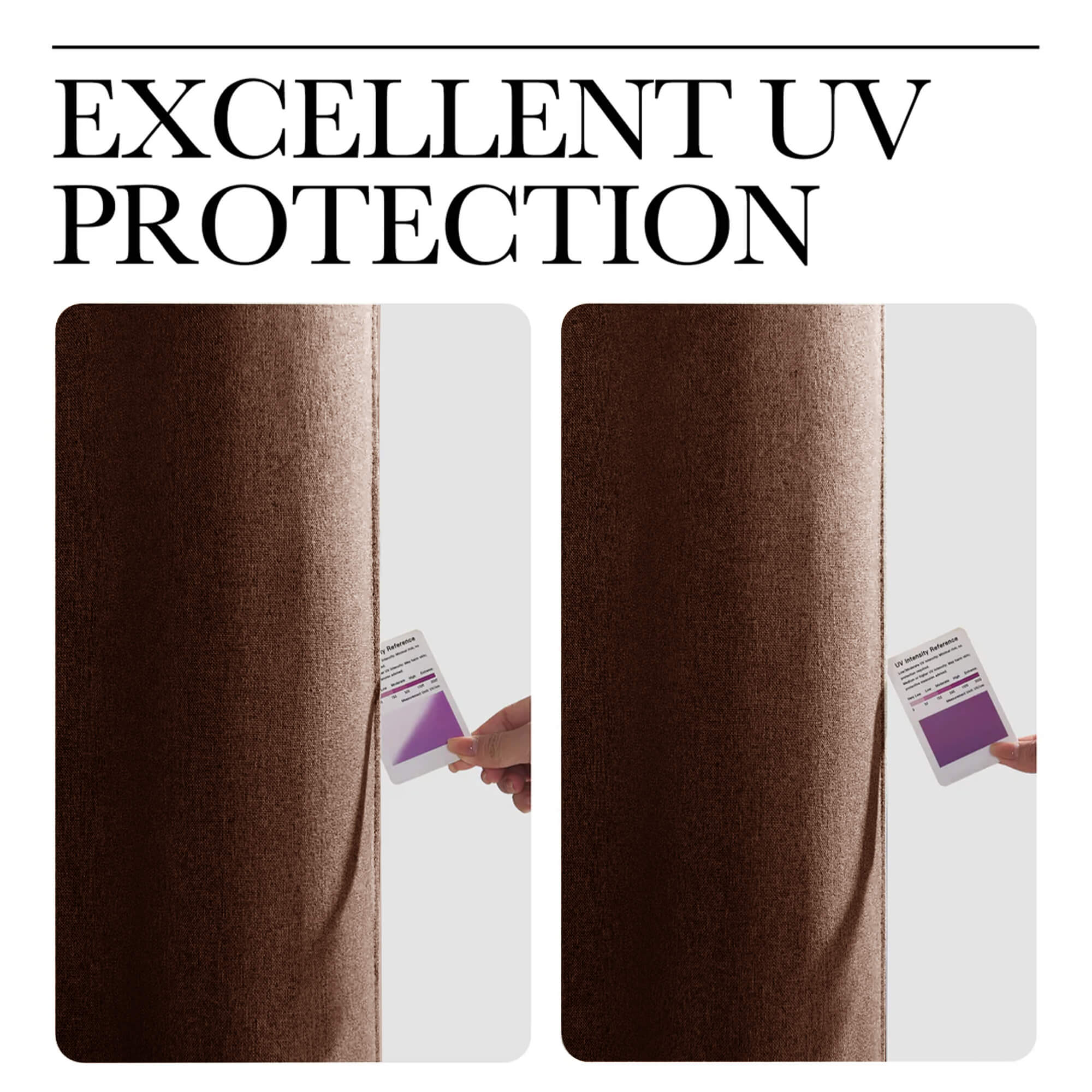 SNOWCITY Outdoor 100% Blackout Waterproof Double-Sided High-Quality Combed Cotton Curtains, Dark Brown