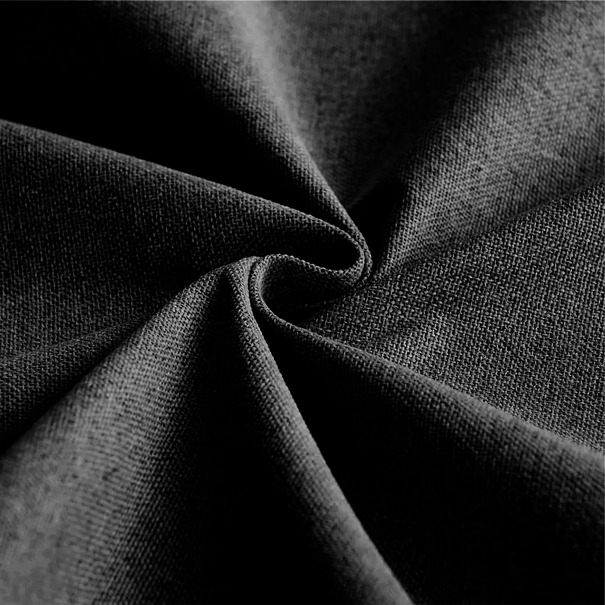 SNOWCITY Outdoor 100% Blackout Waterproof Double-Sided High-Quality Combed Cotton Curtains, Black