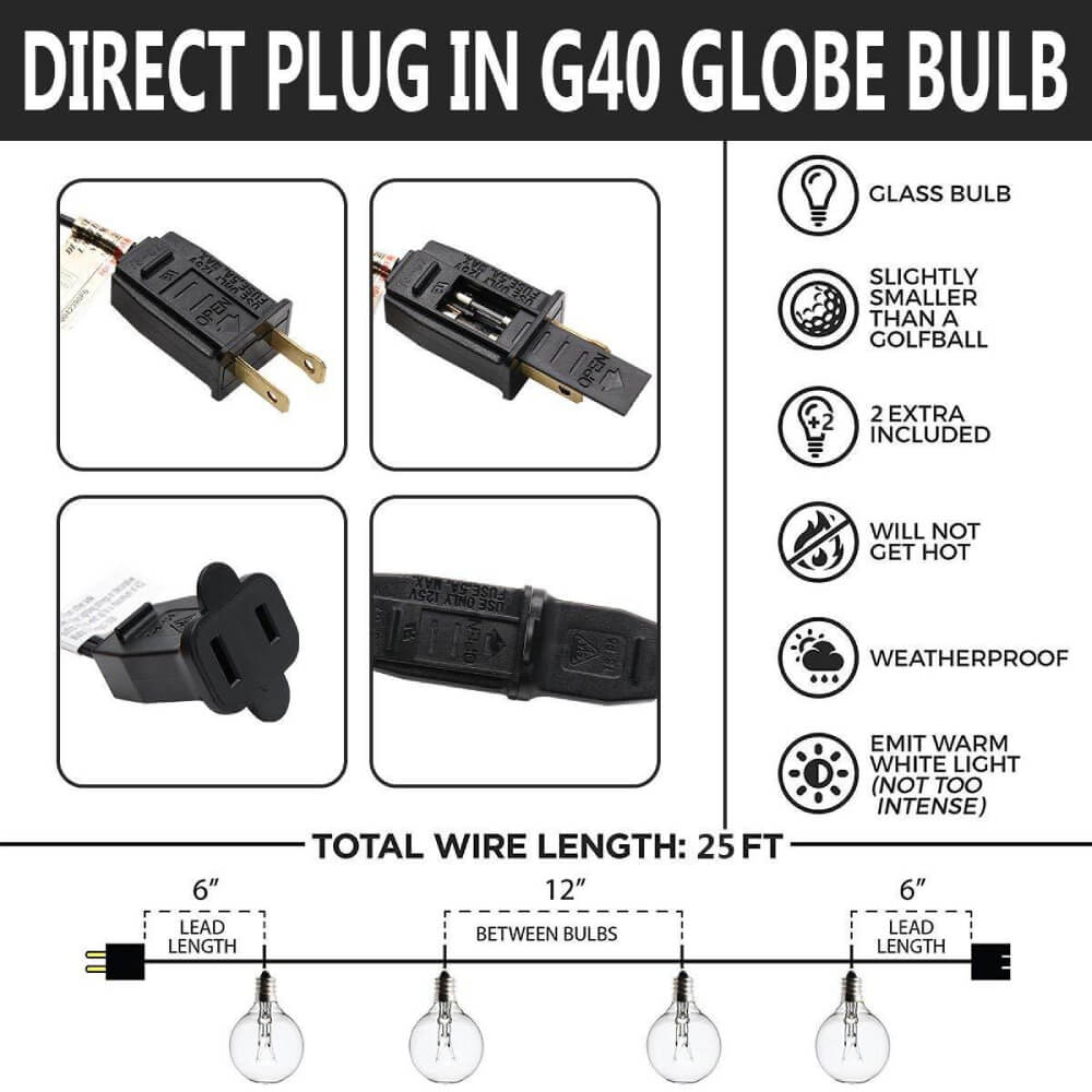 Snowcity String Lights Outdoor G40 Tungsten